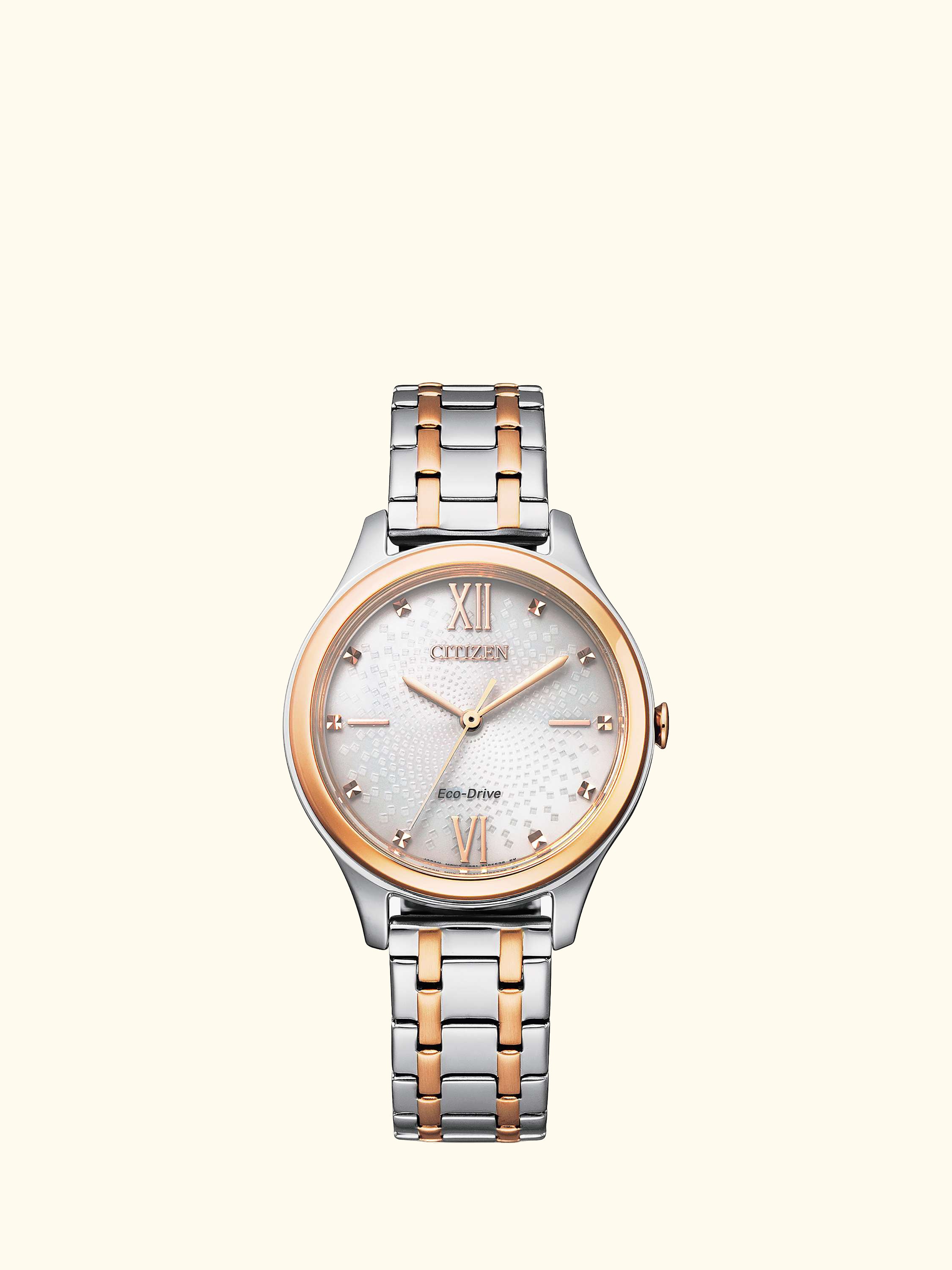 EM0506-77A Women's Eco-Drive Two-Tone Bracelet Strap Watch, Silver/Gold