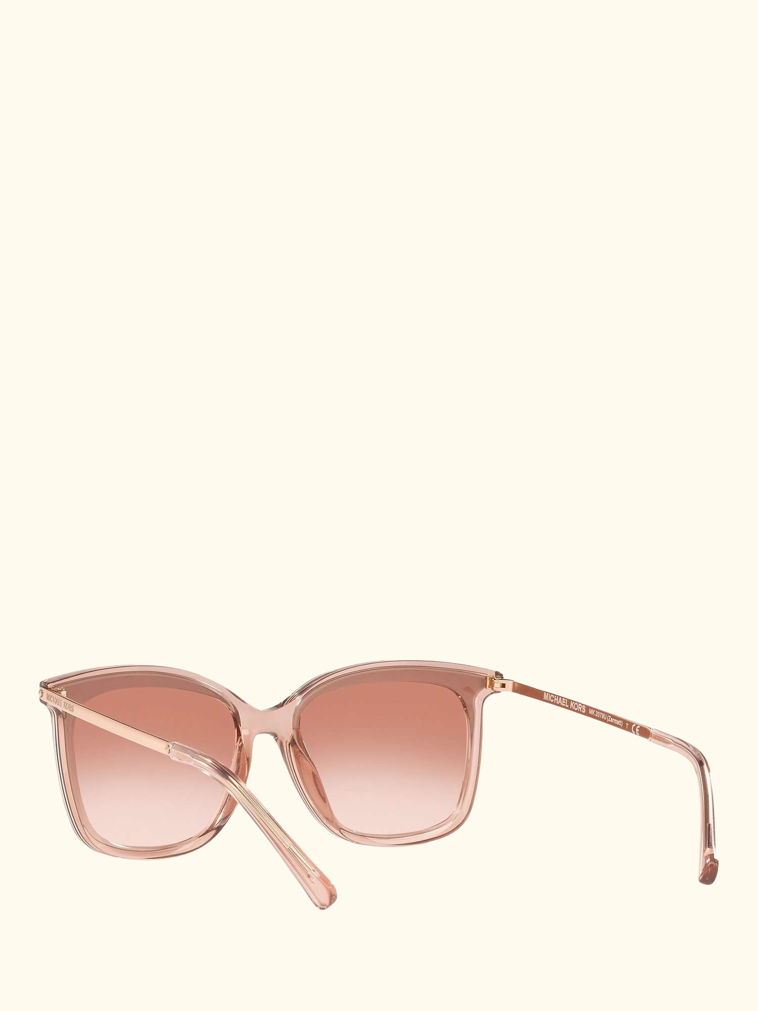 MK2079U Women's Zermatt Square Sunglasses, Rose Gold/Mirror Pink