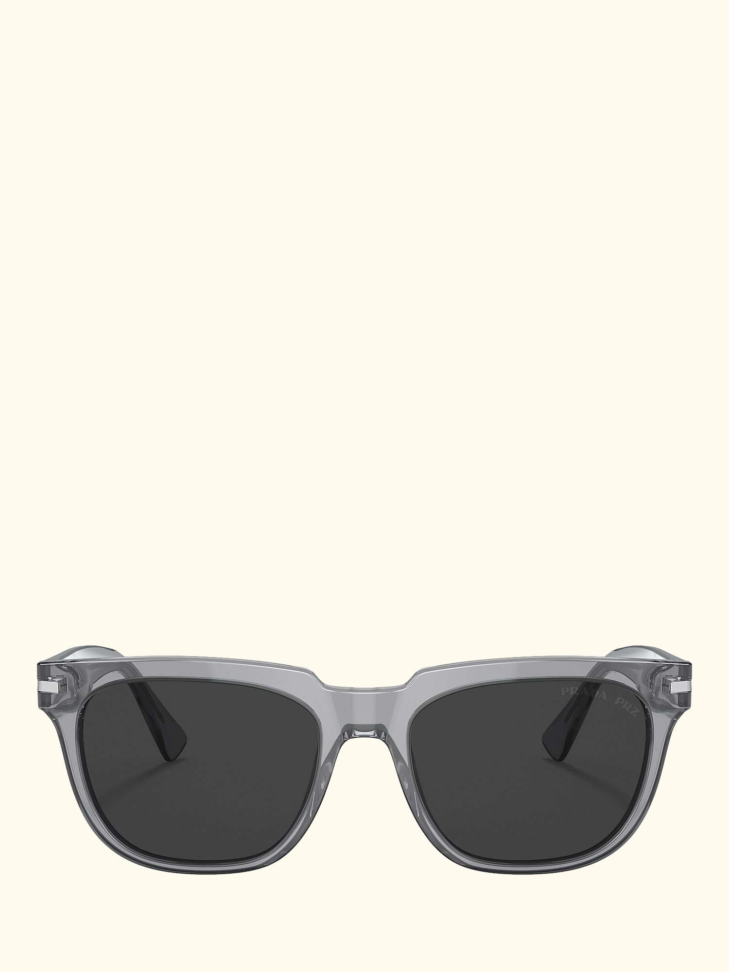PR 04YS Men's Polarised Pillow Sunglasses, Transparent Grey