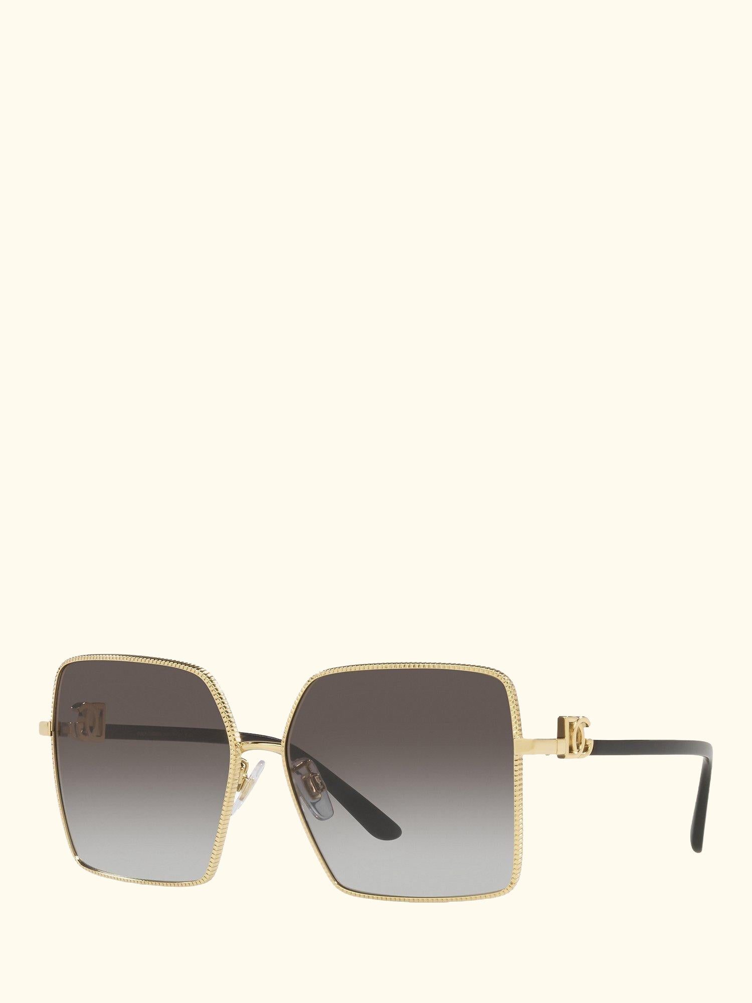 DG227902 Women's Square Sunglasses, Gold/Grey
