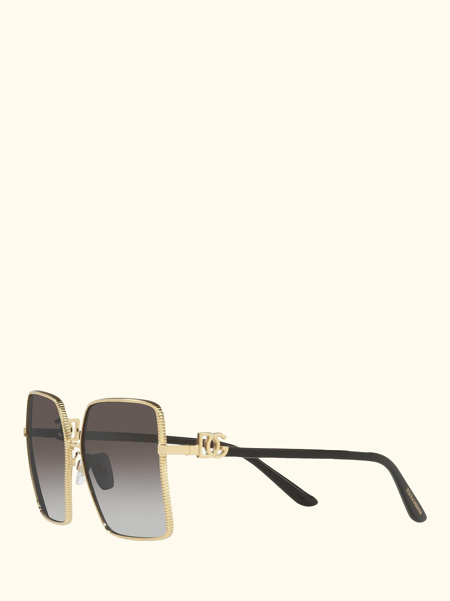 DG227902 Women's Square Sunglasses, Gold/Grey