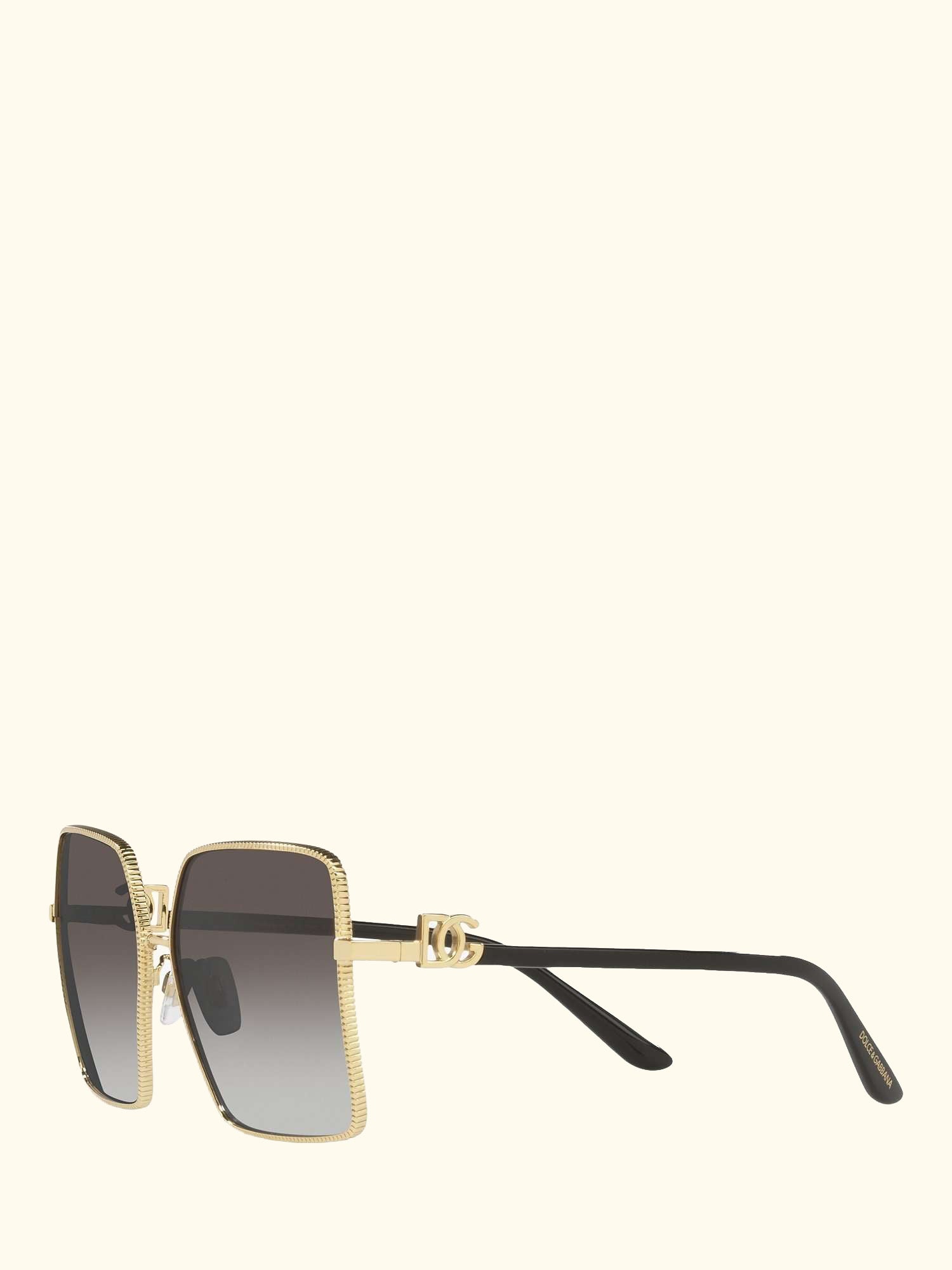 DG227902 Women's Square Sunglasses, Gold/Grey