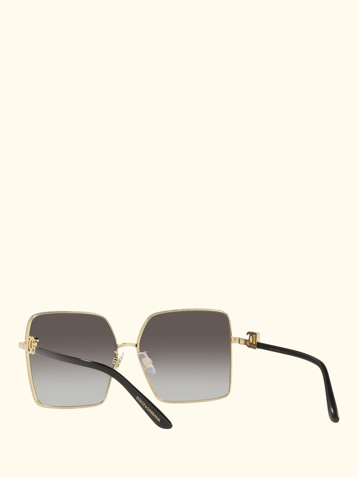 DG227902 Women's Square Sunglasses, Gold/Grey