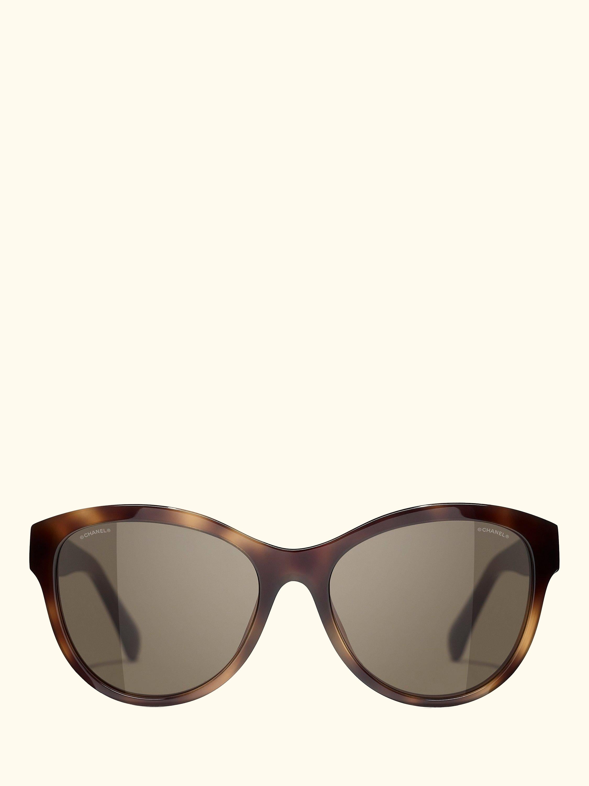 CH5458 Women's Oval Sunglasses, Havana