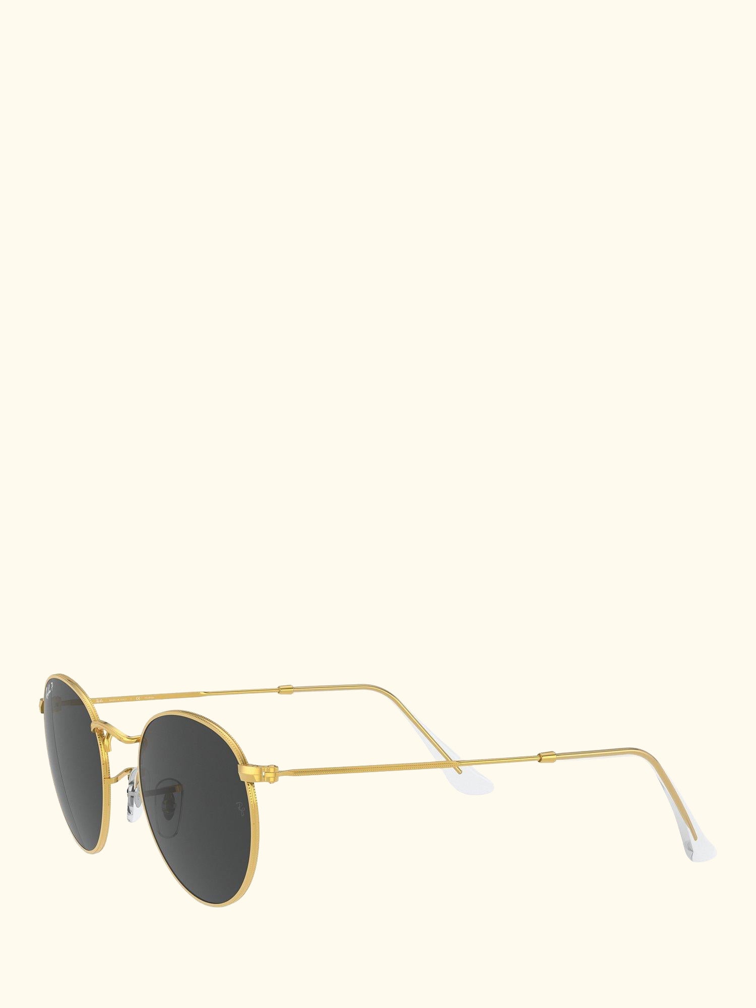 RB3447 Men's Polarised Round Metal Sunglasses, Gold/Black