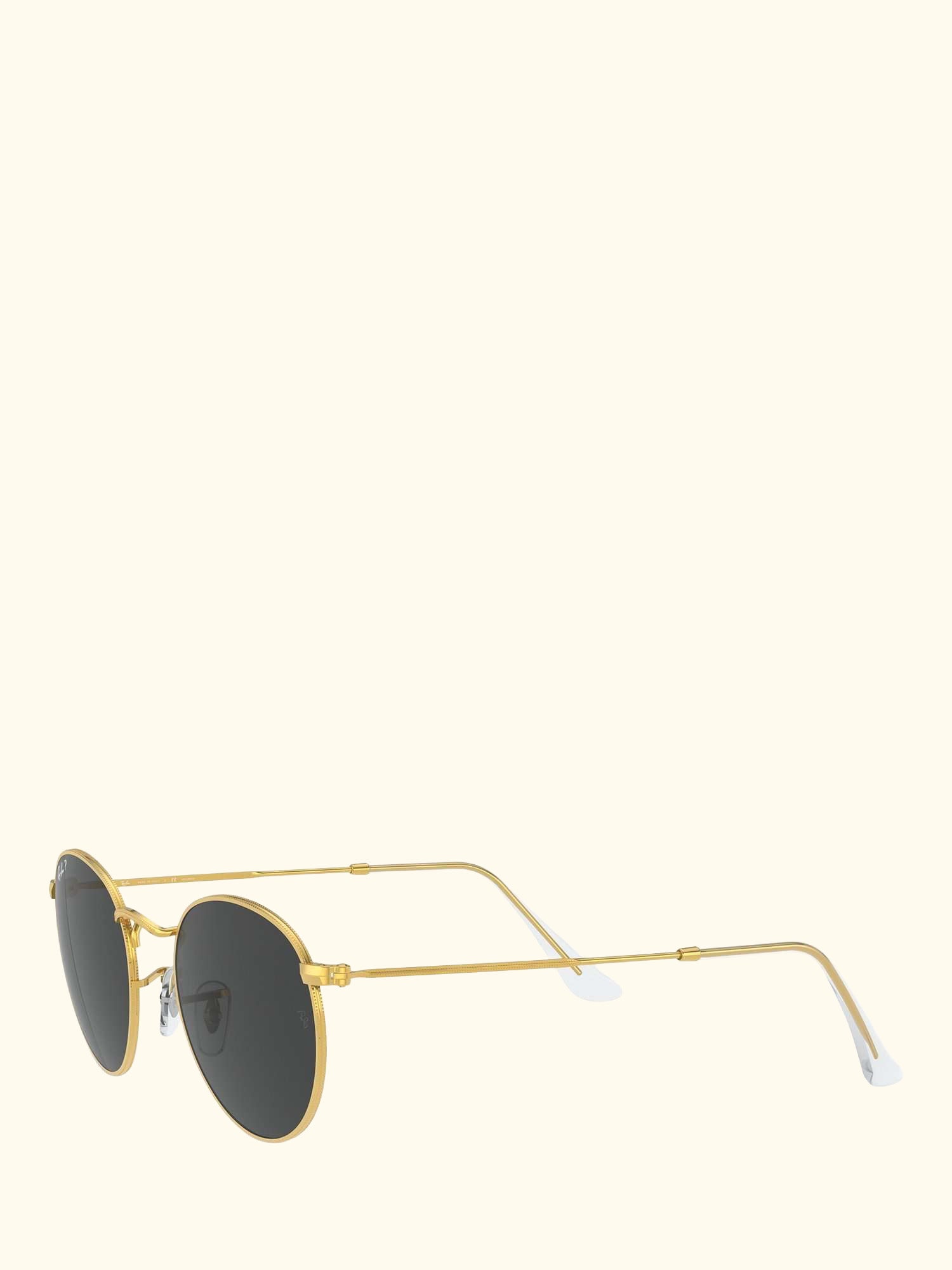 RB3447 Men's Polarised Round Metal Sunglasses, Gold/Black