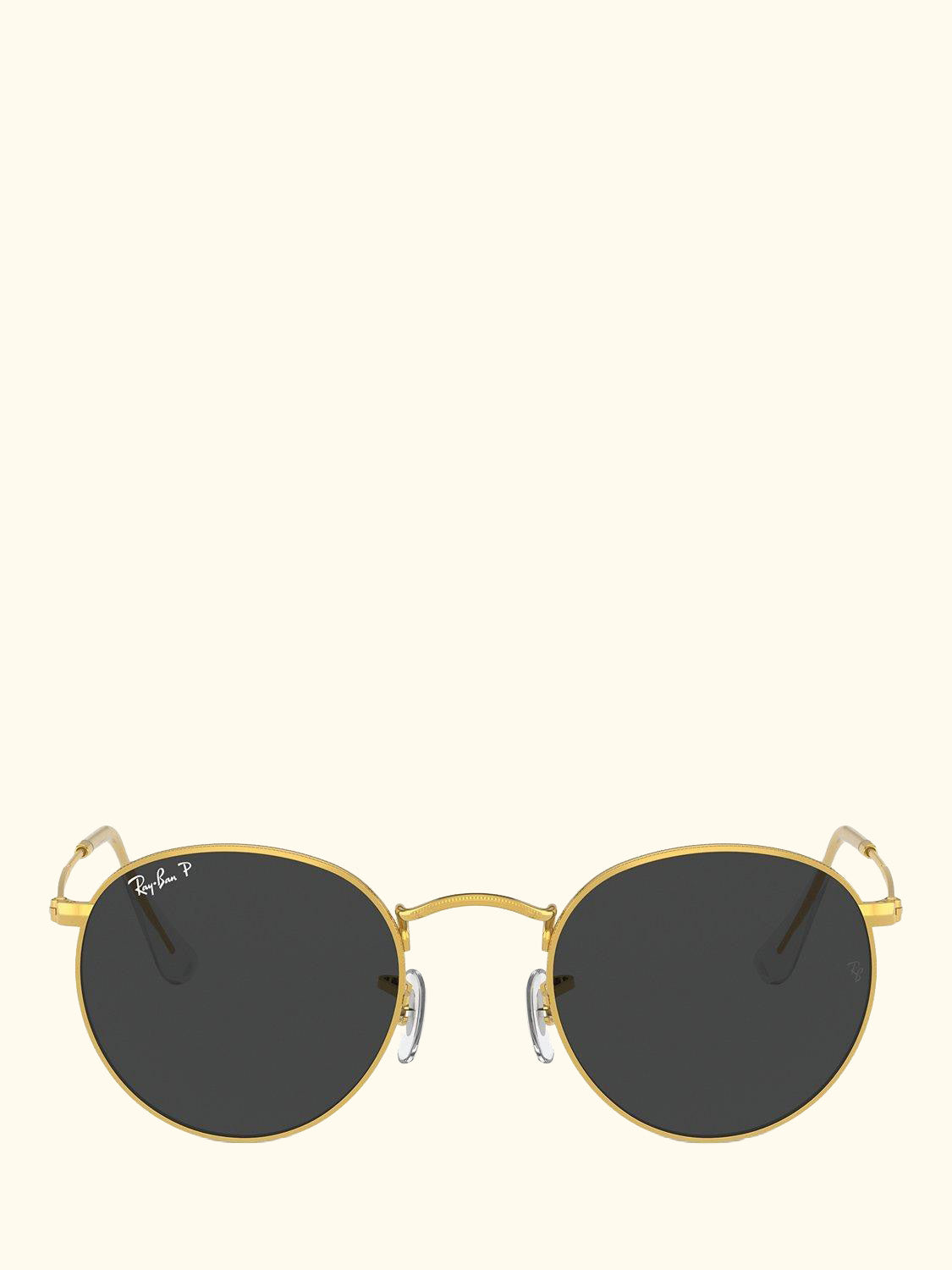 RB3447 Men's Polarised Round Metal Sunglasses, Gold/Black