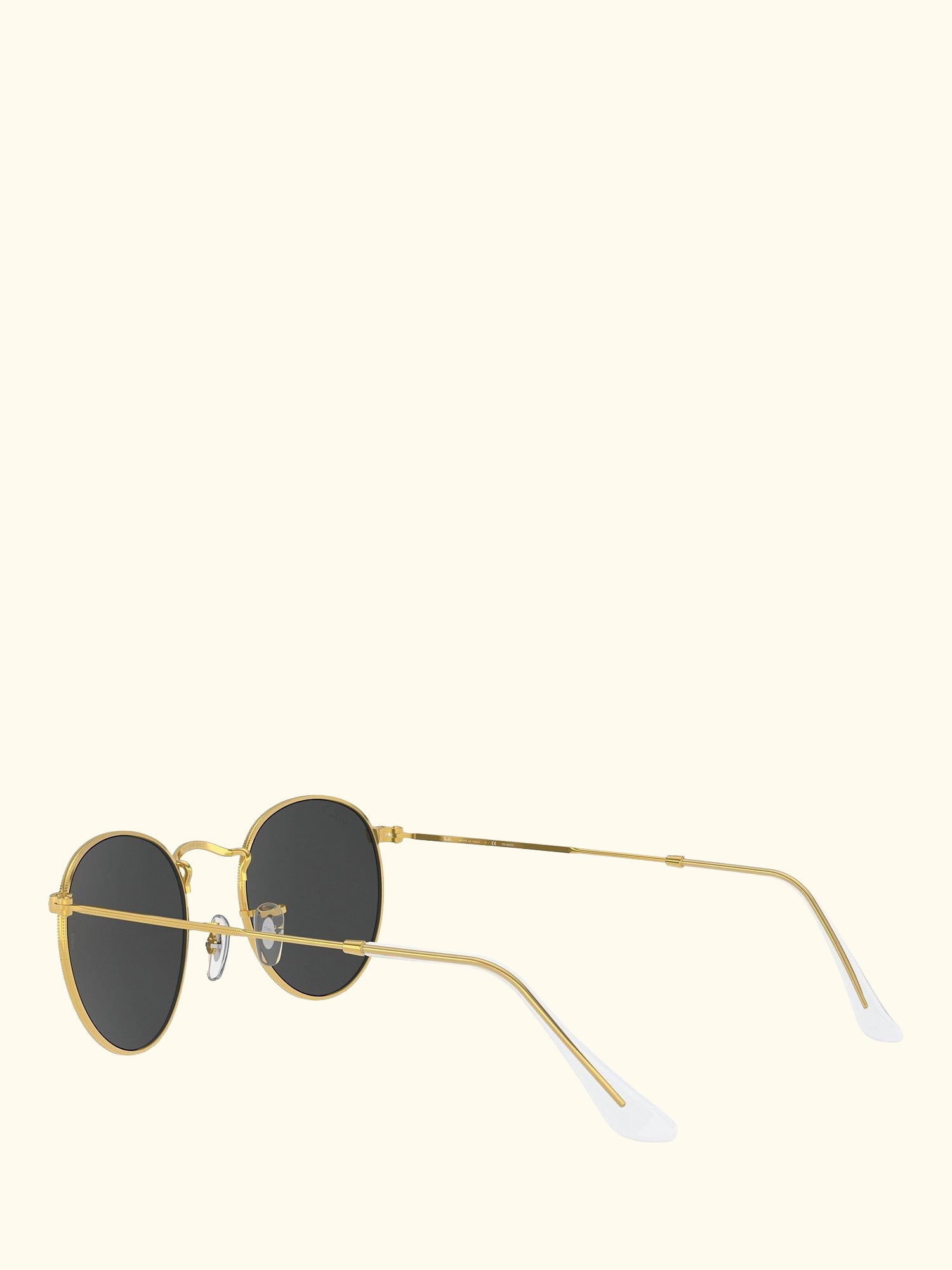 RB3447 Men's Polarised Round Metal Sunglasses, Gold/Black