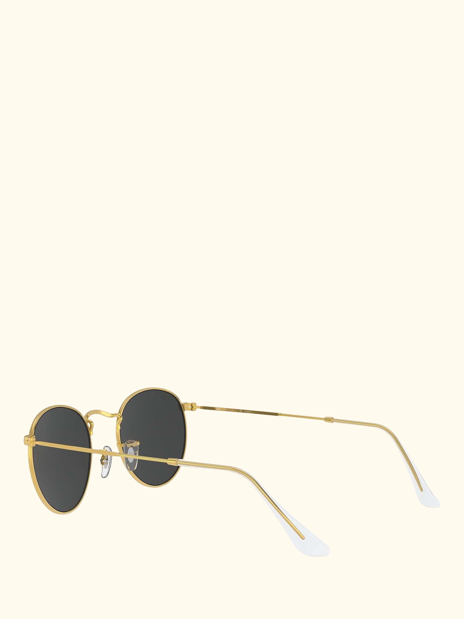 RB3447 Men's Polarised Round Metal Sunglasses, Gold/Black