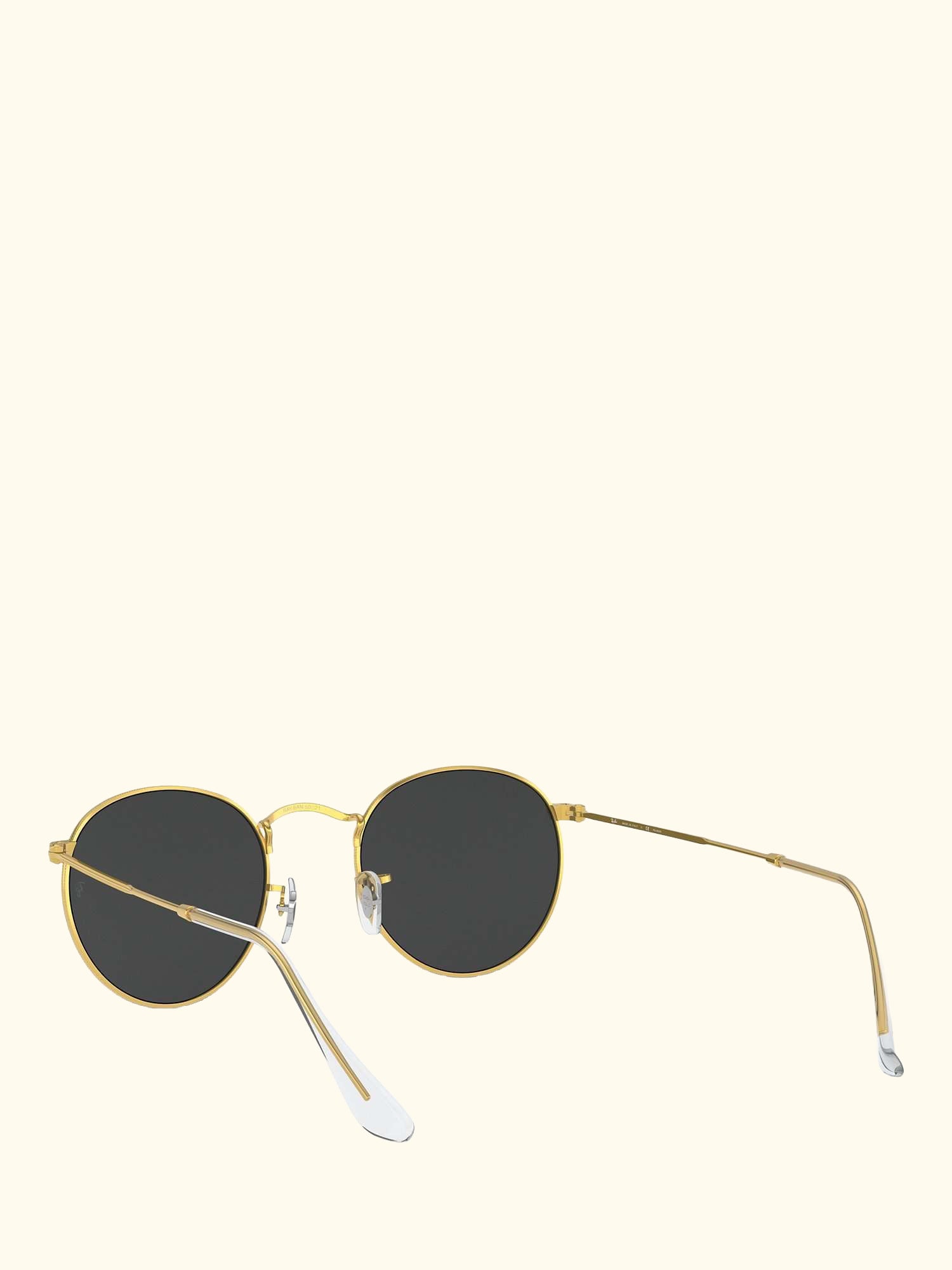 RB3447 Men's Polarised Round Metal Sunglasses, Gold/Black