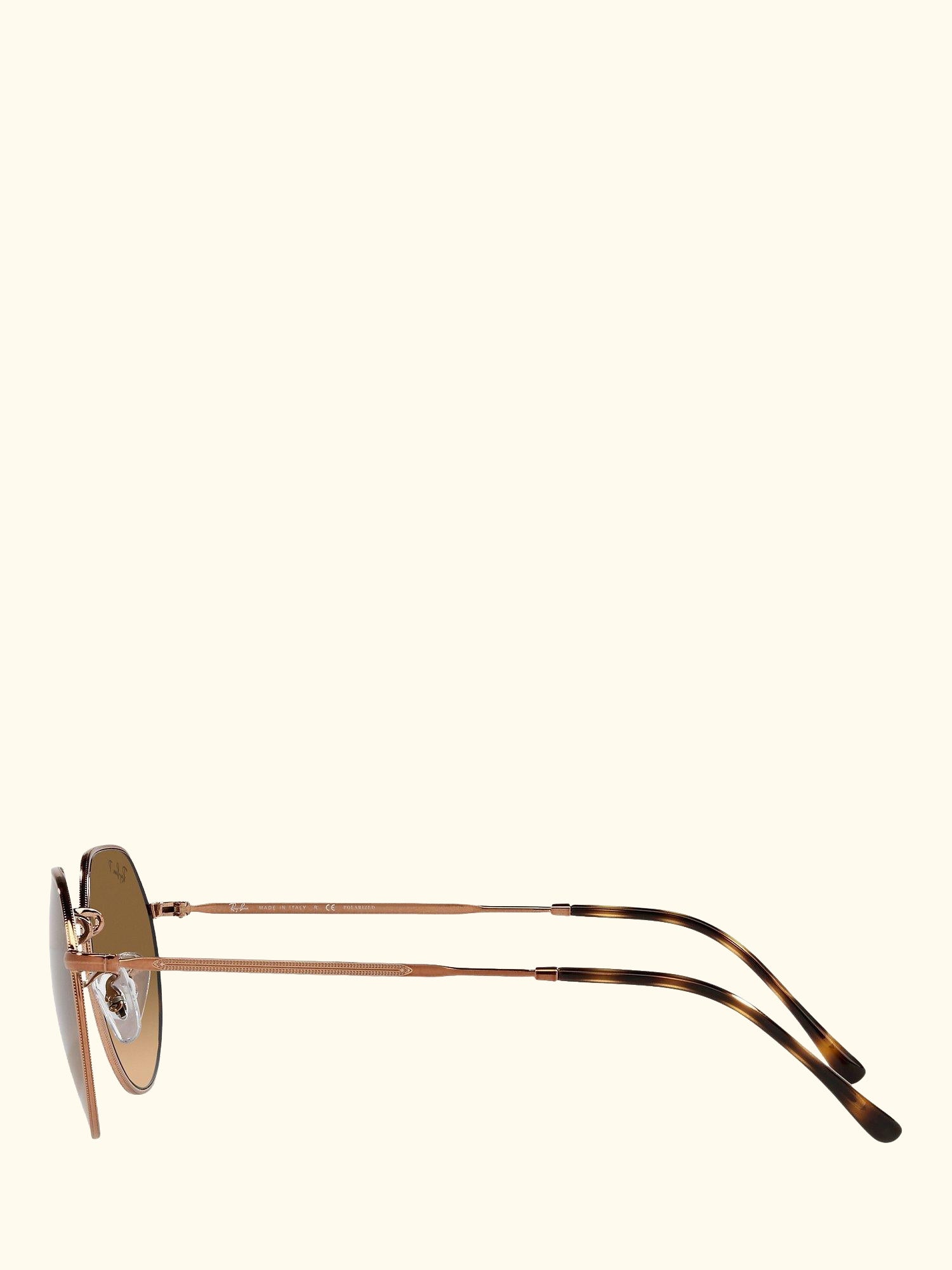 RB3565 Jack Unisex Polarised Metal Hexagonal Sunglasses, Medium Copper/Brown Gradient