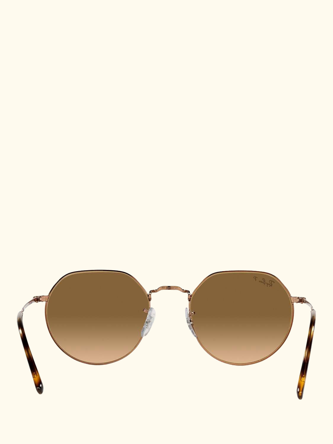 RB3565 Jack Unisex Polarised Metal Hexagonal Sunglasses, Medium Copper/Brown Gradient