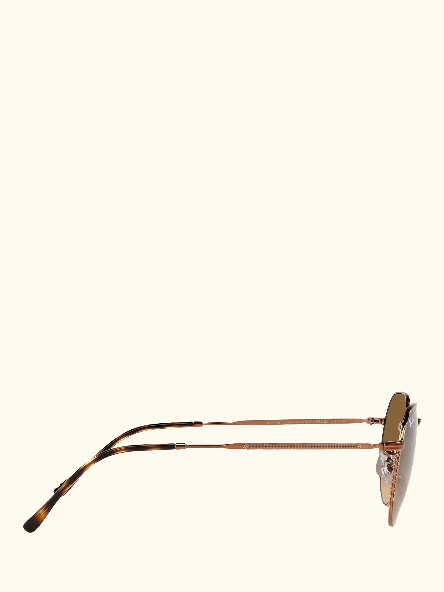 RB3565 Jack Unisex Polarised Metal Hexagonal Sunglasses, Medium Copper/Brown Gradient