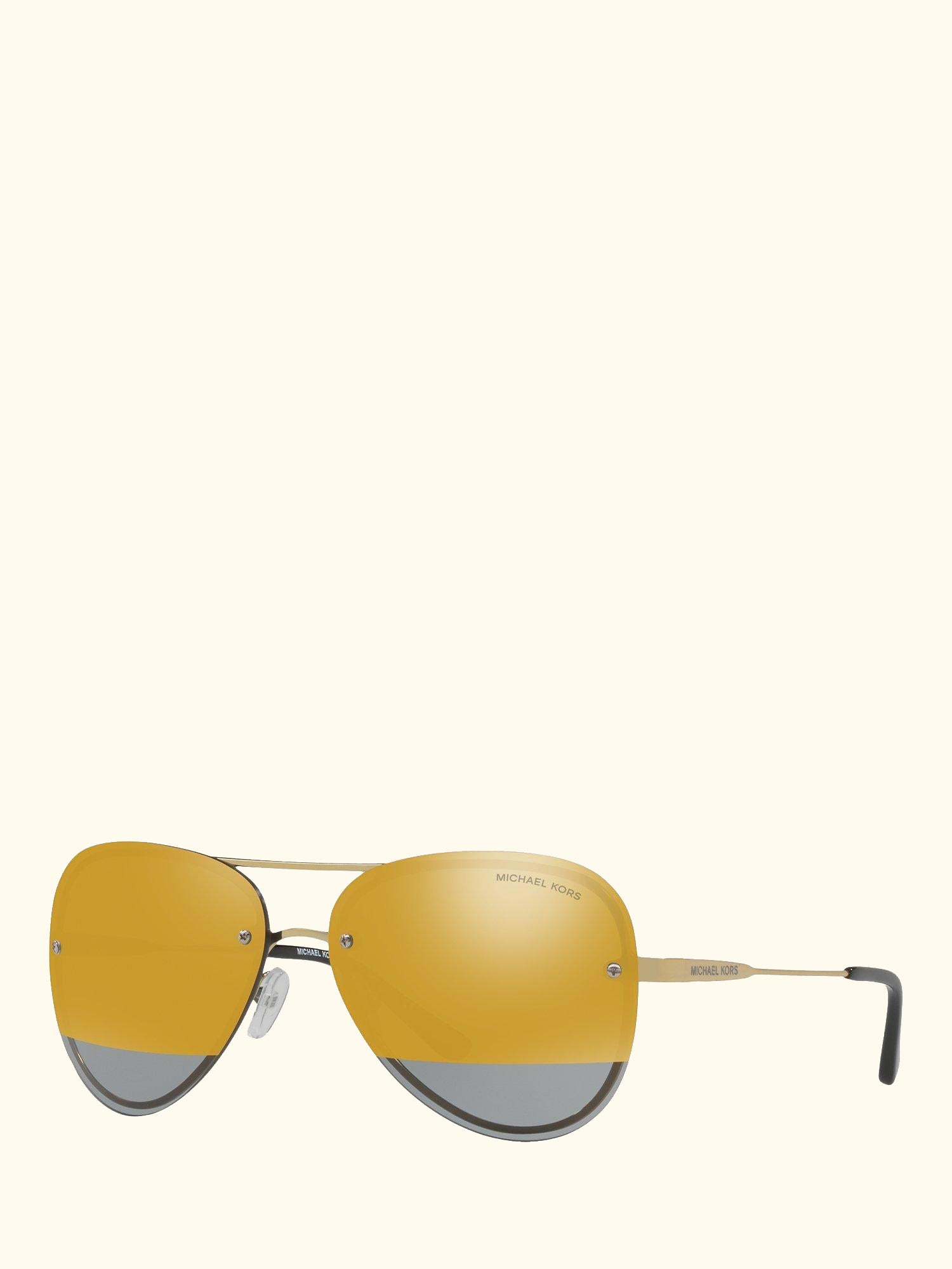 MK1026 Women's La Jolla Aviator Sunglasses, Pale Gold/Grey