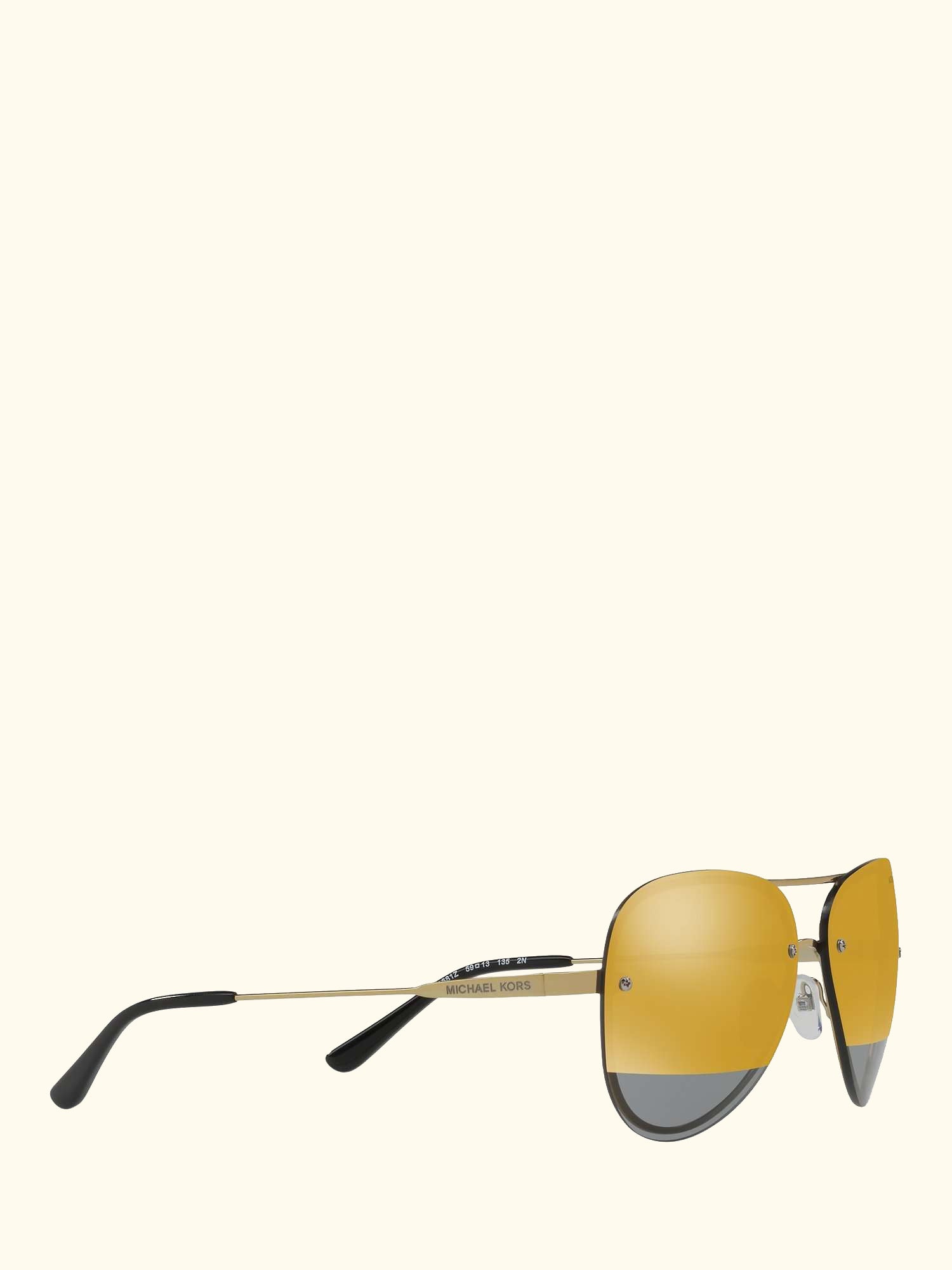 MK1026 Women's La Jolla Aviator Sunglasses, Pale Gold/Grey