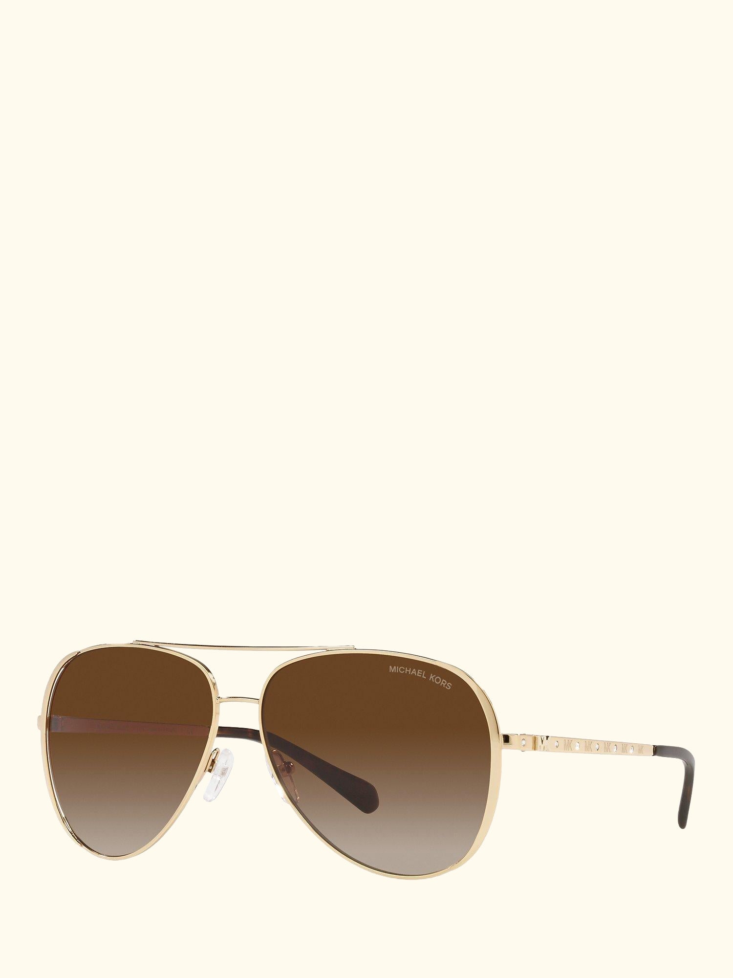 MK1101B Women's Chelsea Aviator Sunglasses, Gold/Brown Gradient