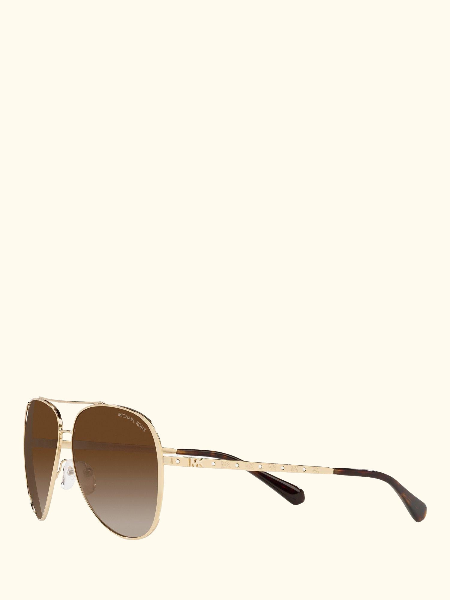MK1101B Women's Chelsea Aviator Sunglasses, Gold/Brown Gradient