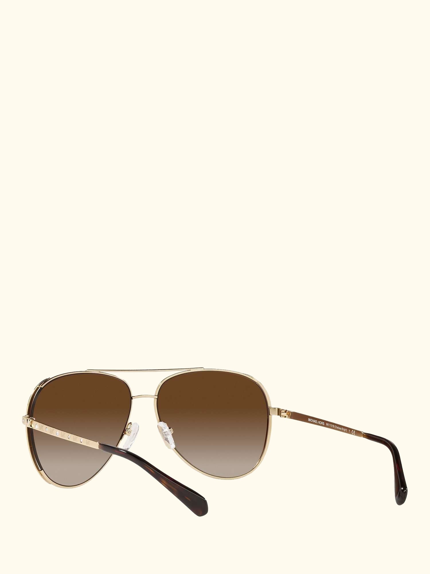 MK1101B Women's Chelsea Aviator Sunglasses, Gold/Brown Gradient
