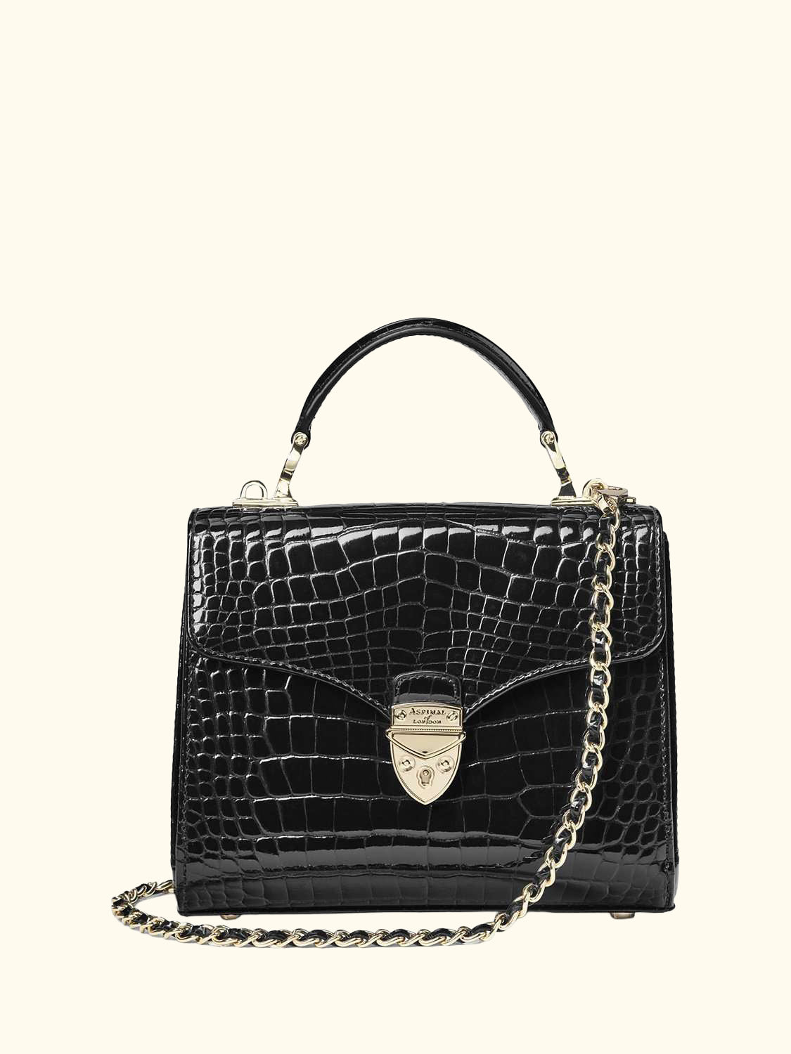 Midi Mayfair Croc Effect Leather Cross Body Bag