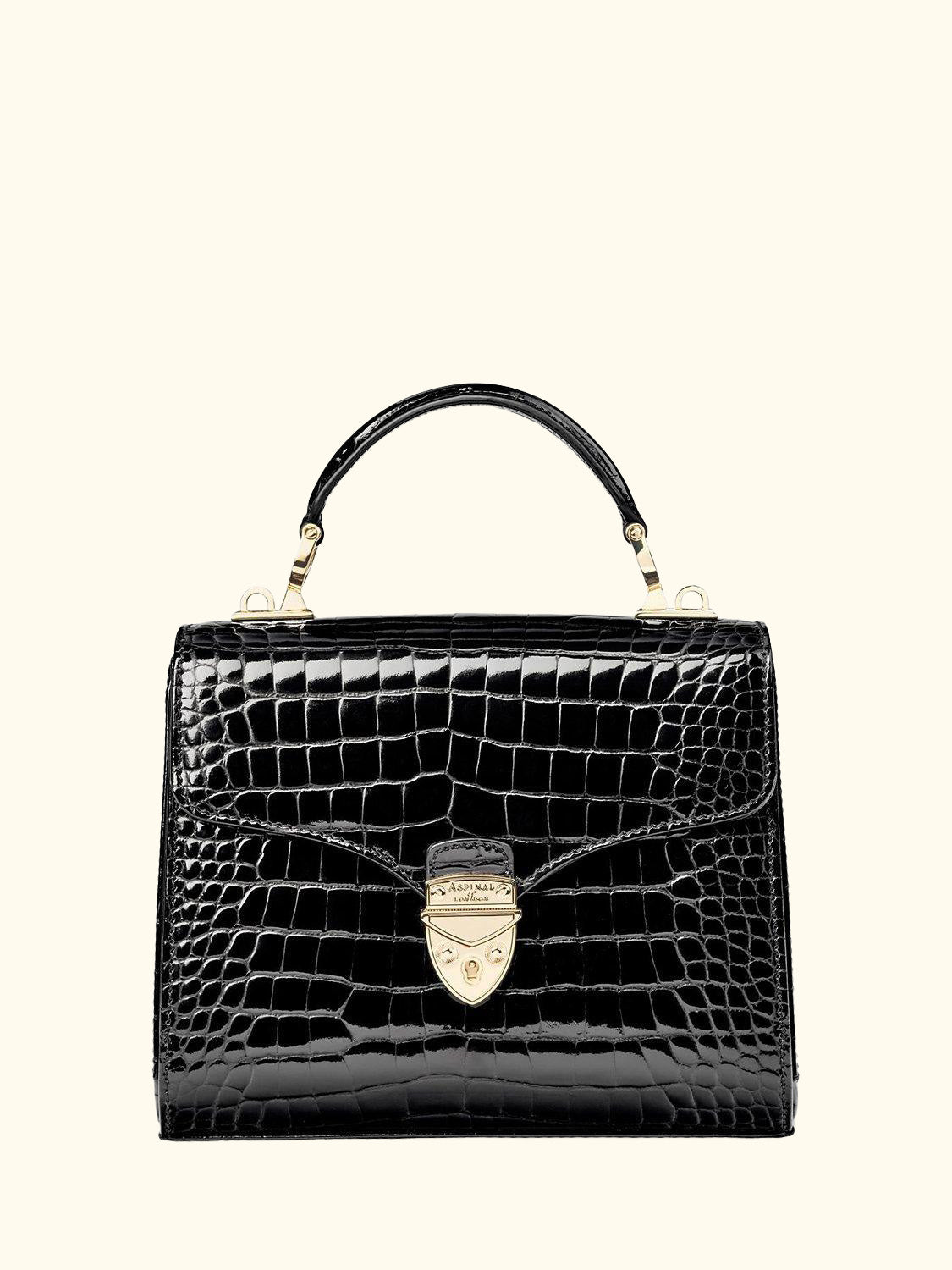 Midi Mayfair Croc Effect Leather Cross Body Bag