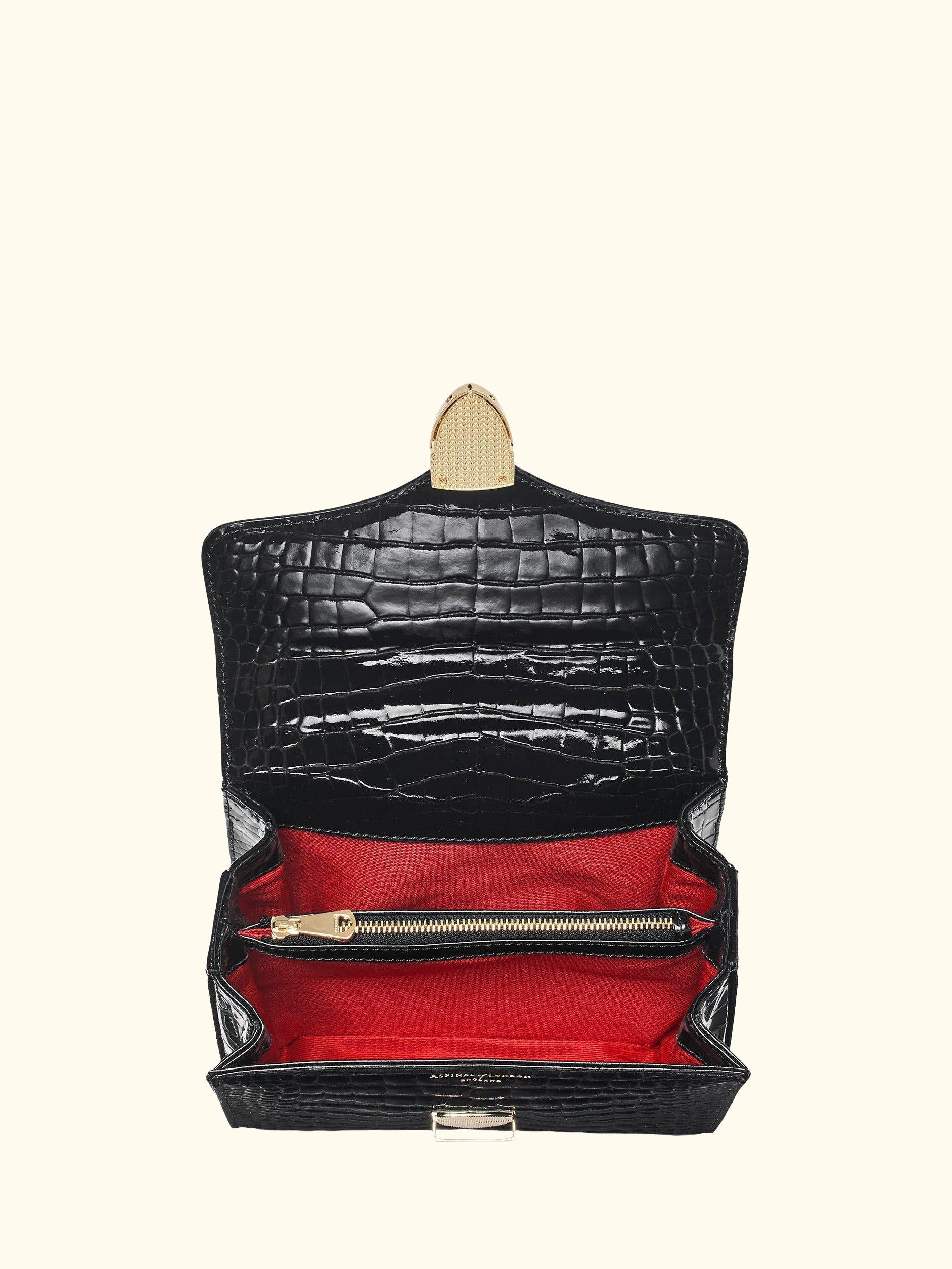 Midi Mayfair Croc Effect Leather Cross Body Bag