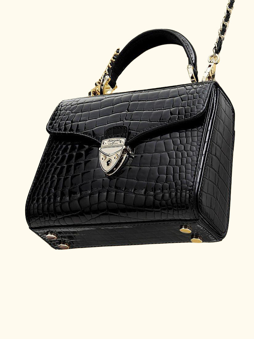 Midi Mayfair Croc Effect Leather Cross Body Bag