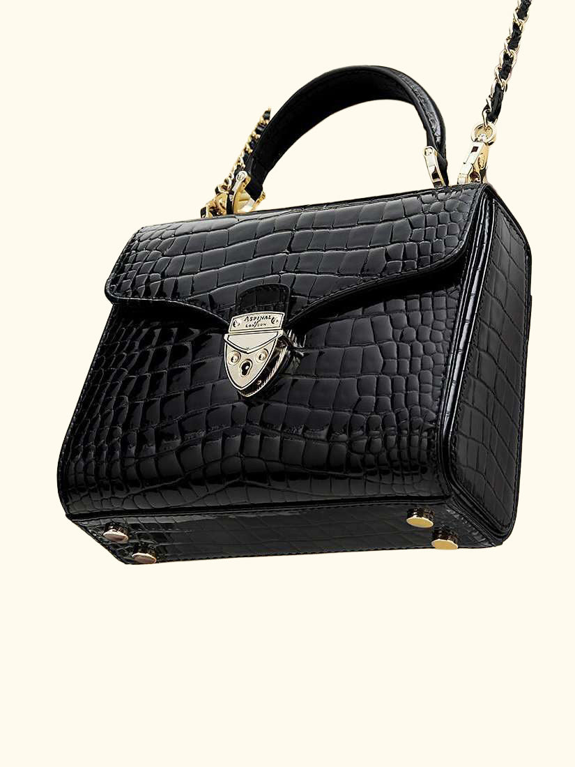Midi Mayfair Croc Effect Leather Cross Body Bag