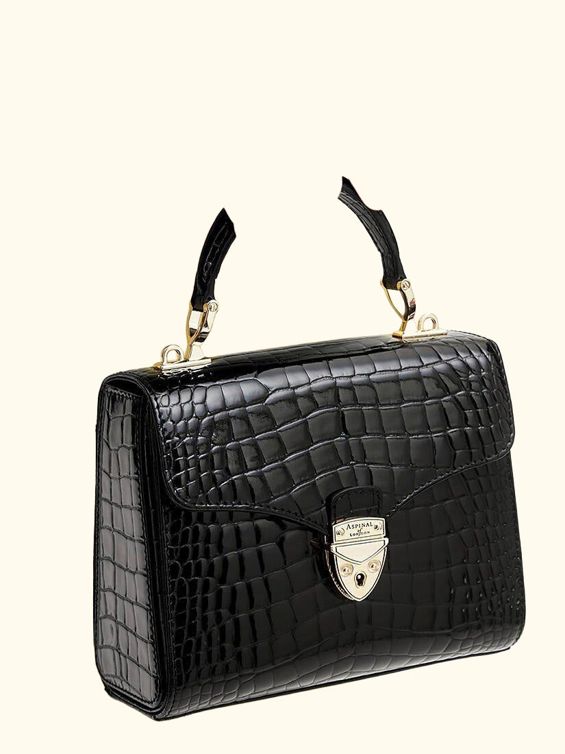 Midi Mayfair Croc Effect Leather Cross Body Bag