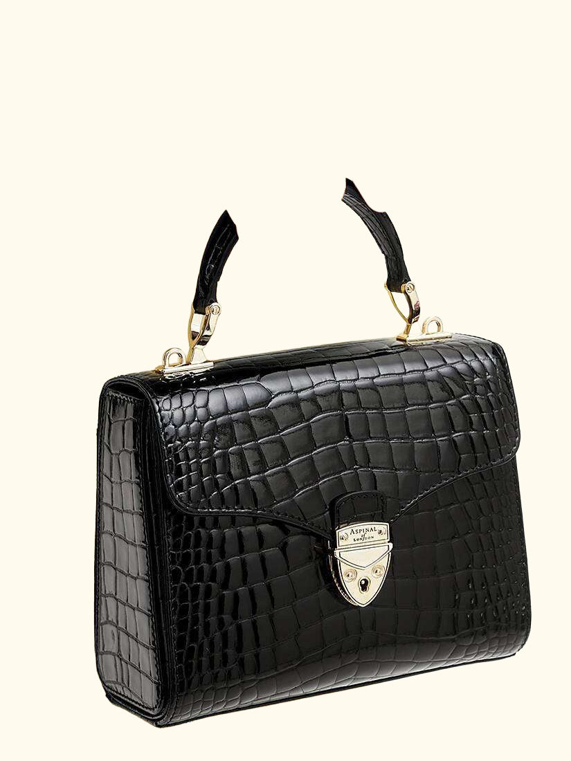 Midi Mayfair Croc Effect Leather Cross Body Bag