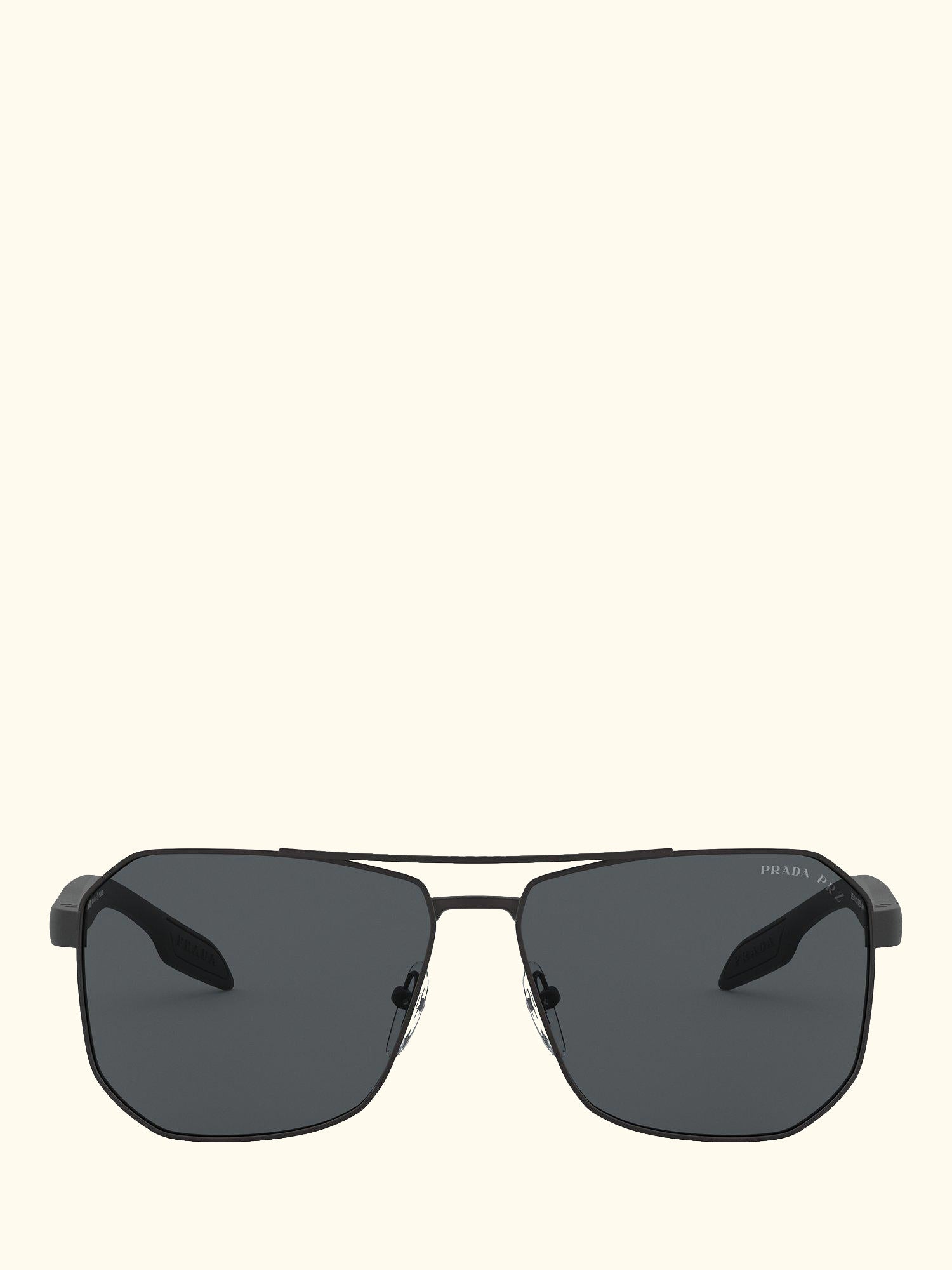 Linea Rossa PS 51VS Men's Polarised Rectangular Sunglasses, Black/Grey