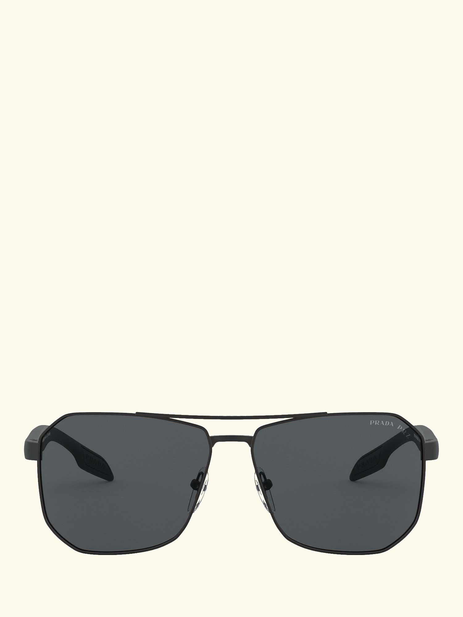 Linea Rossa PS 51VS Men's Polarised Rectangular Sunglasses, Black/Grey