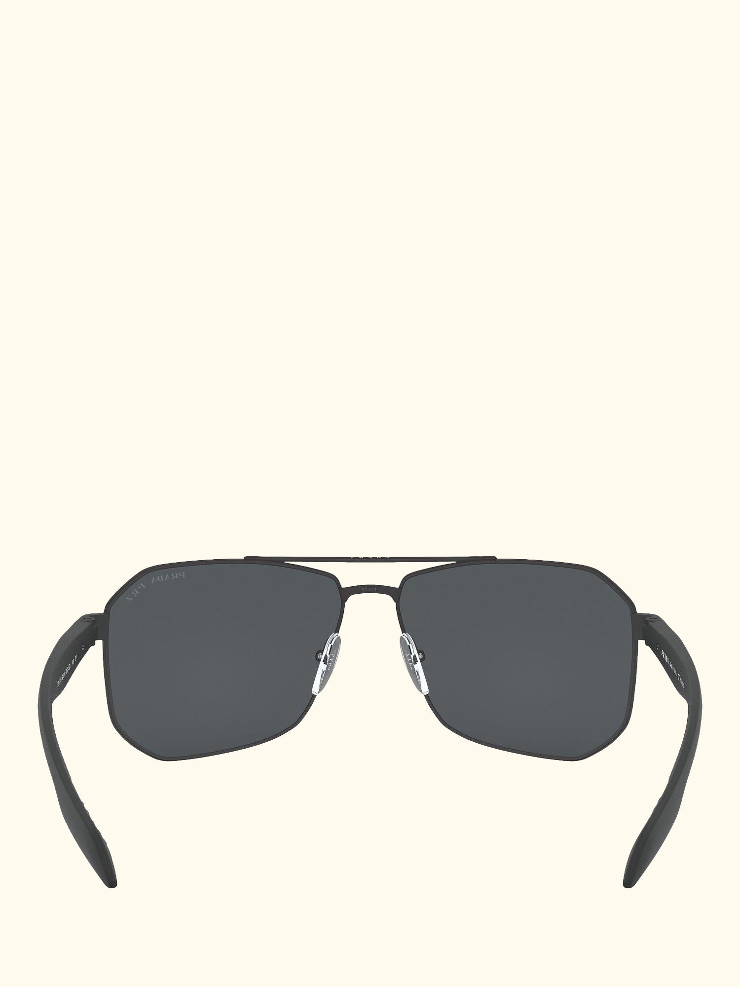 Linea Rossa PS 51VS Men's Polarised Rectangular Sunglasses, Black/Grey