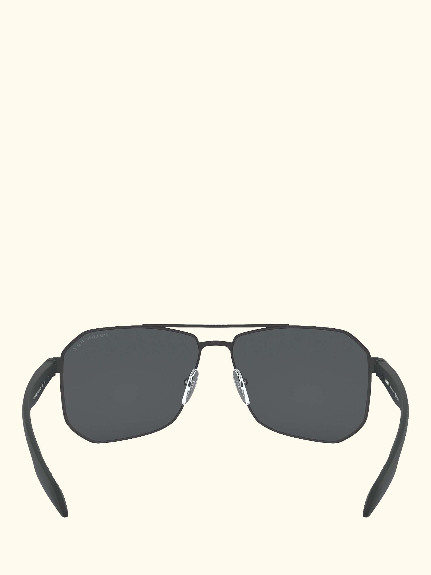 Linea Rossa PS 51VS Men's Polarised Rectangular Sunglasses, Black/Grey