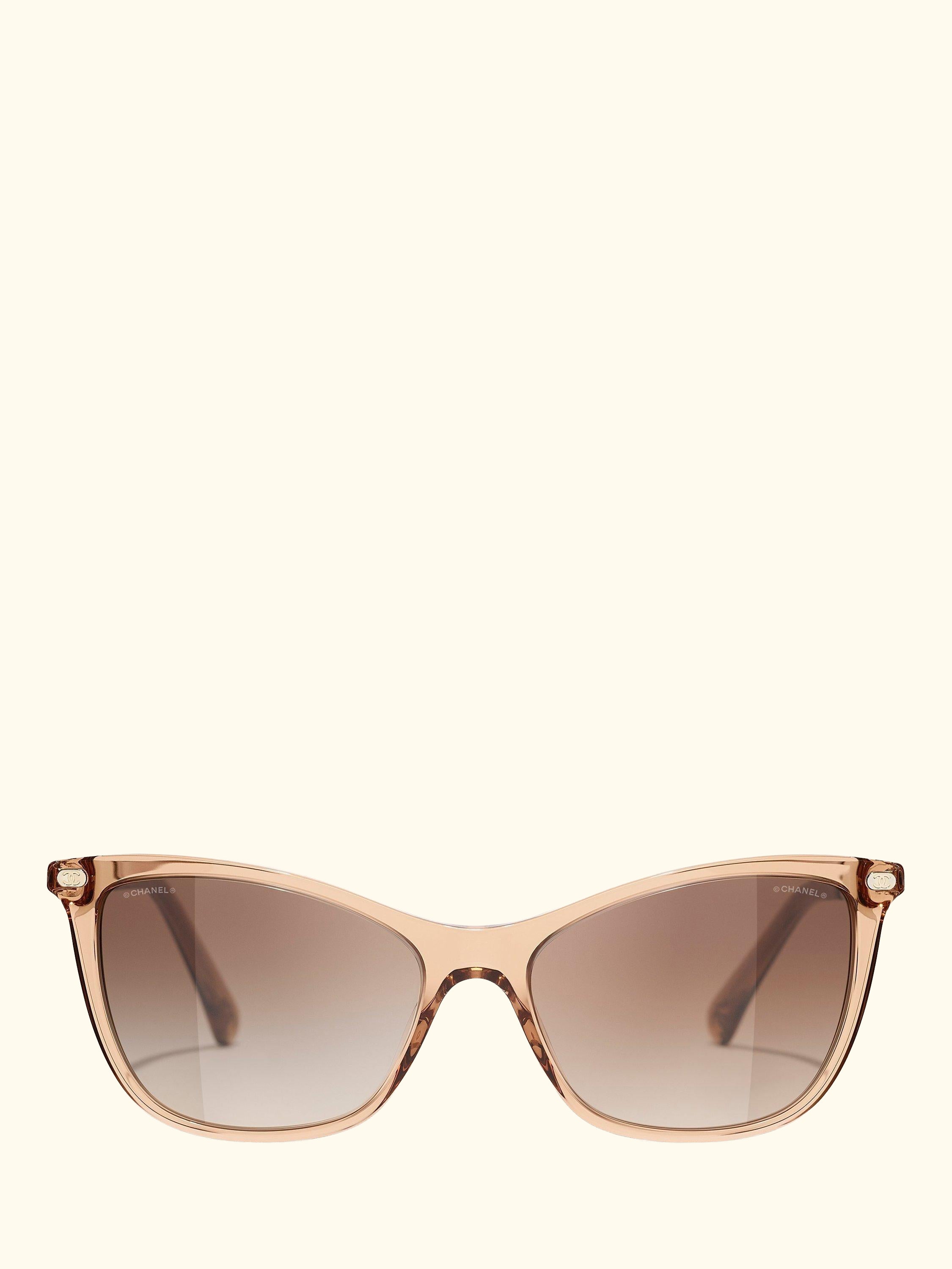 Cat's Eye Sunglasses CH5437Q Beige/Brown Gradient