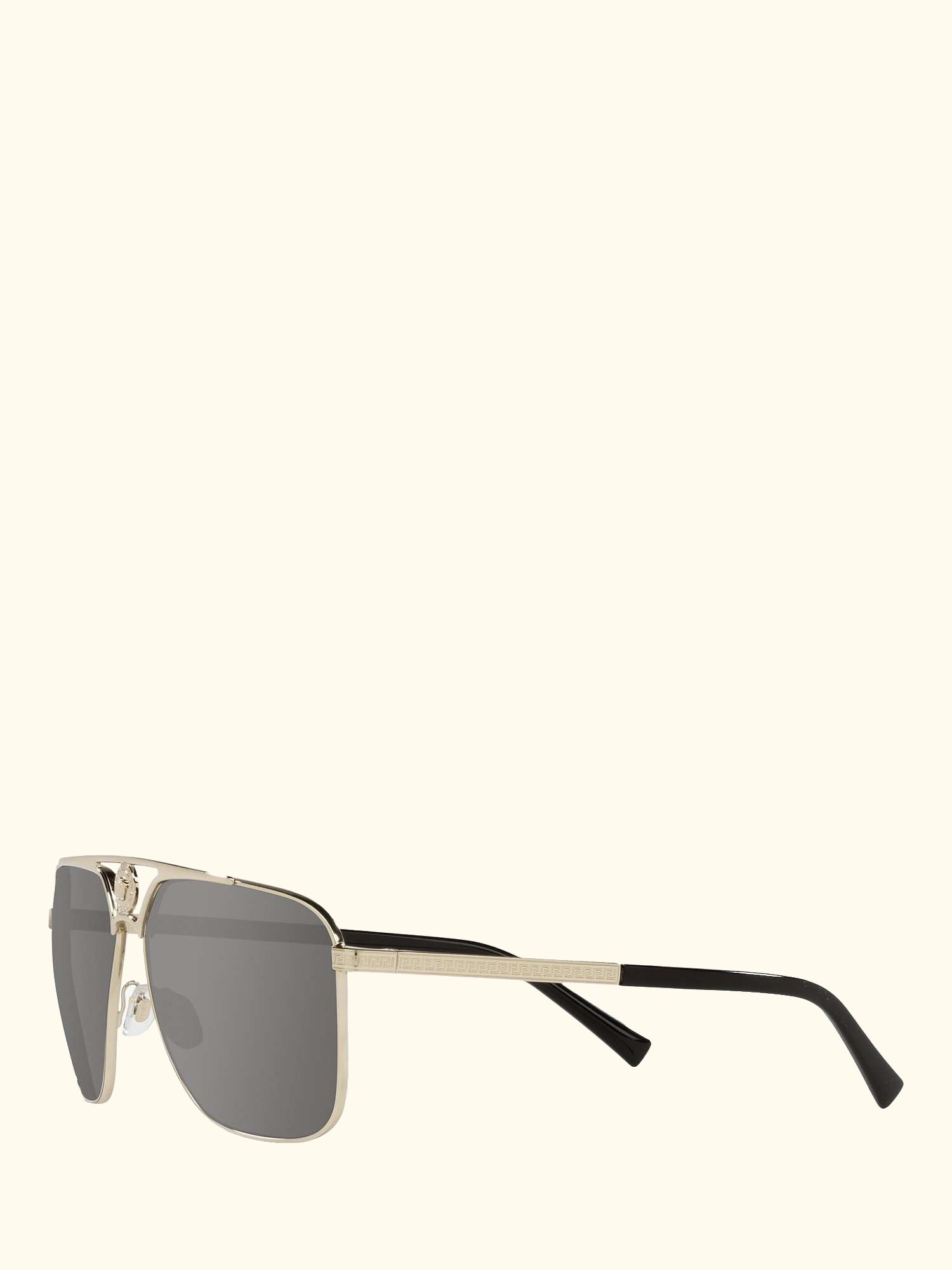 VE2238 Men's Rectangular Sunglasses, Pale Gold/Mirror Grey