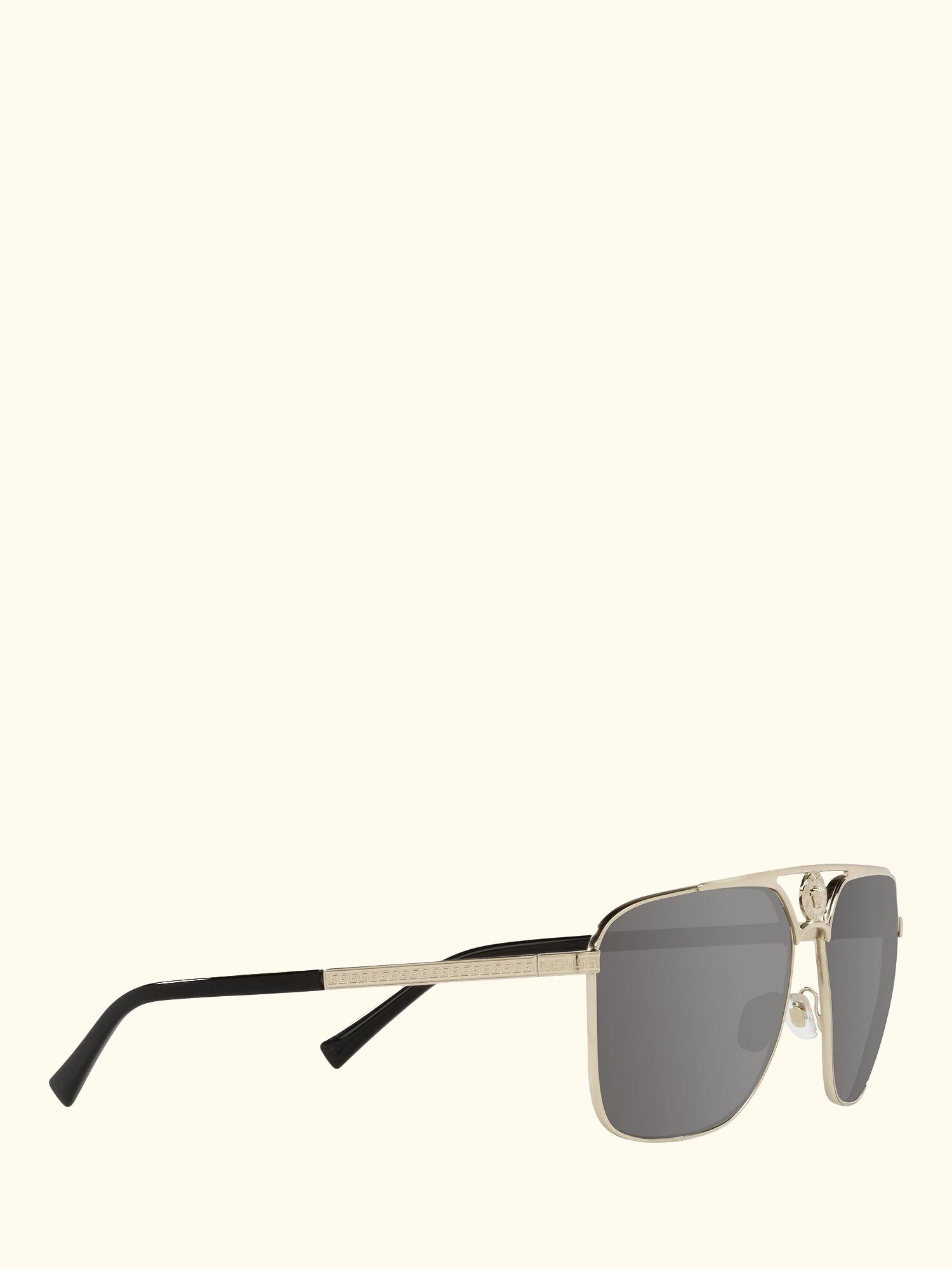 VE2238 Men's Rectangular Sunglasses, Pale Gold/Mirror Grey