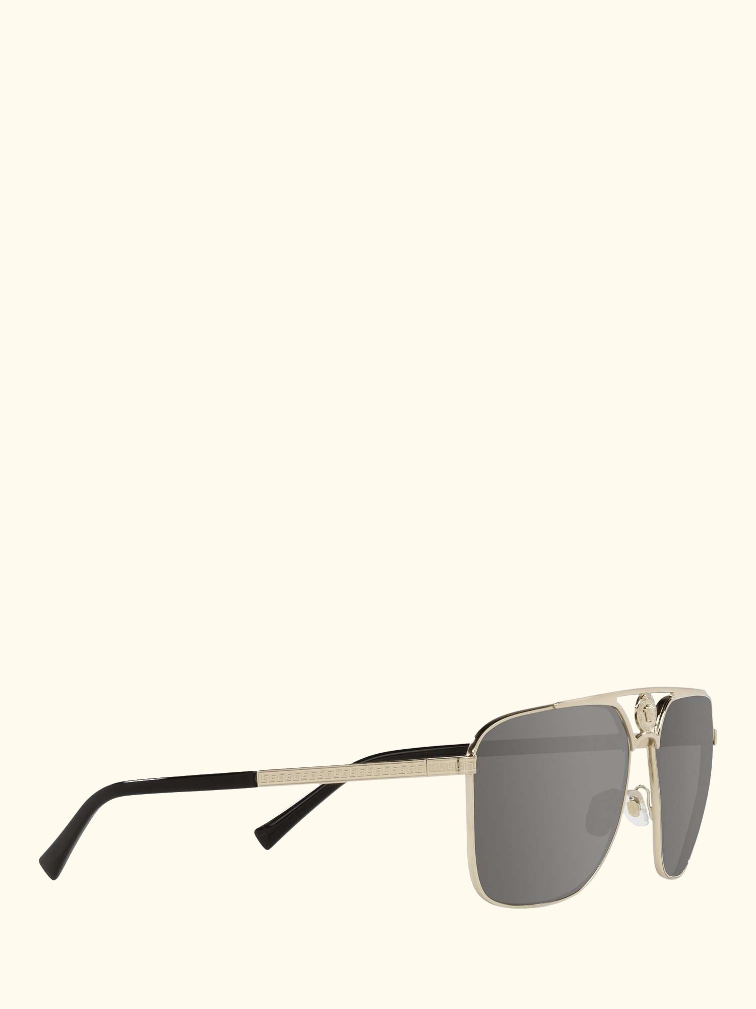 VE2238 Men's Rectangular Sunglasses, Pale Gold/Mirror Grey