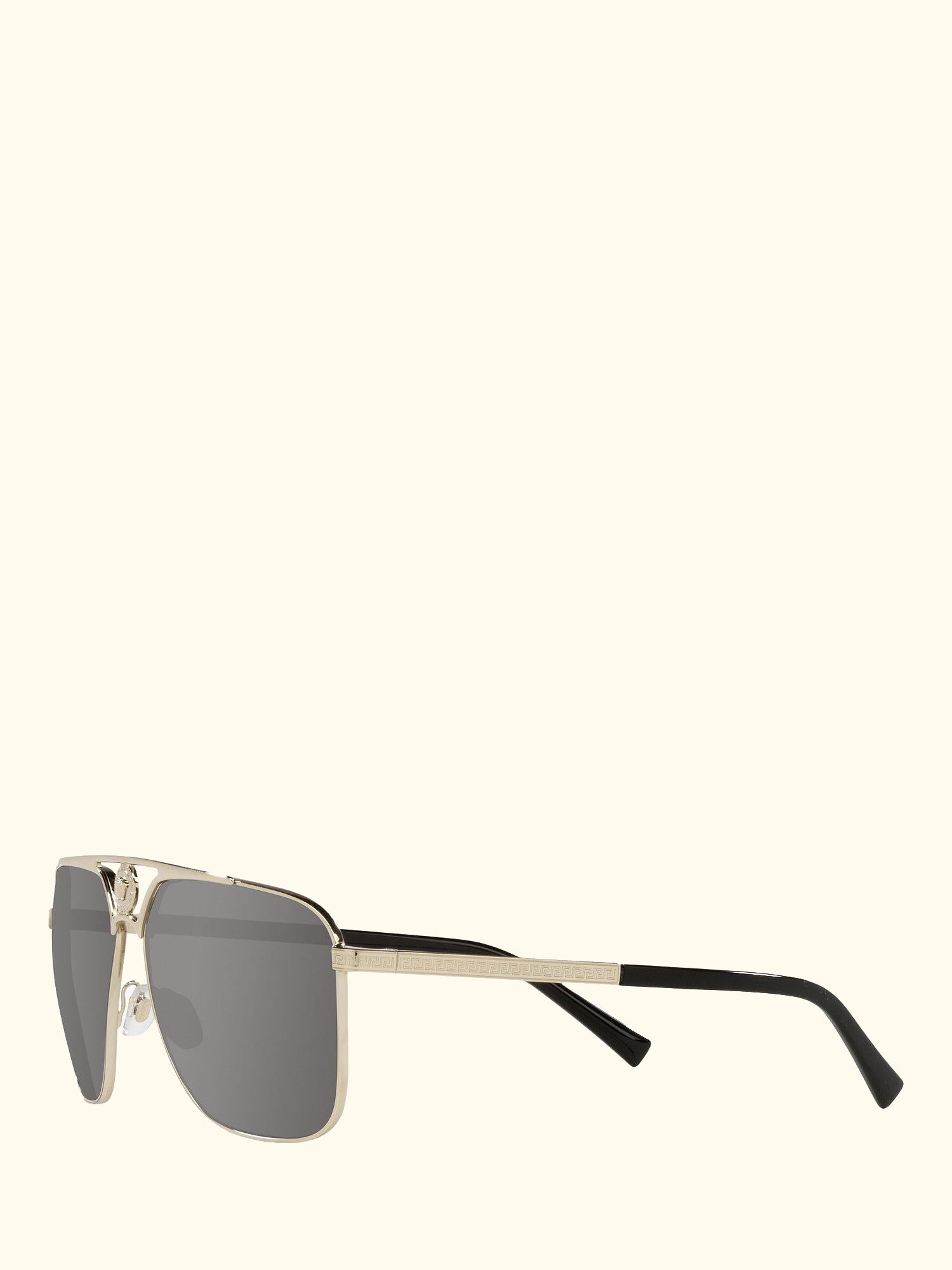 VE2238 Men's Rectangular Sunglasses, Pale Gold/Mirror Grey