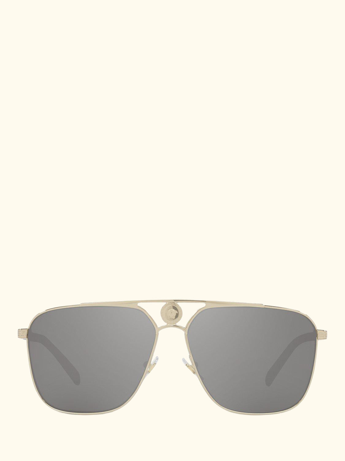 VE2238 Men's Rectangular Sunglasses, Pale Gold/Mirror Grey