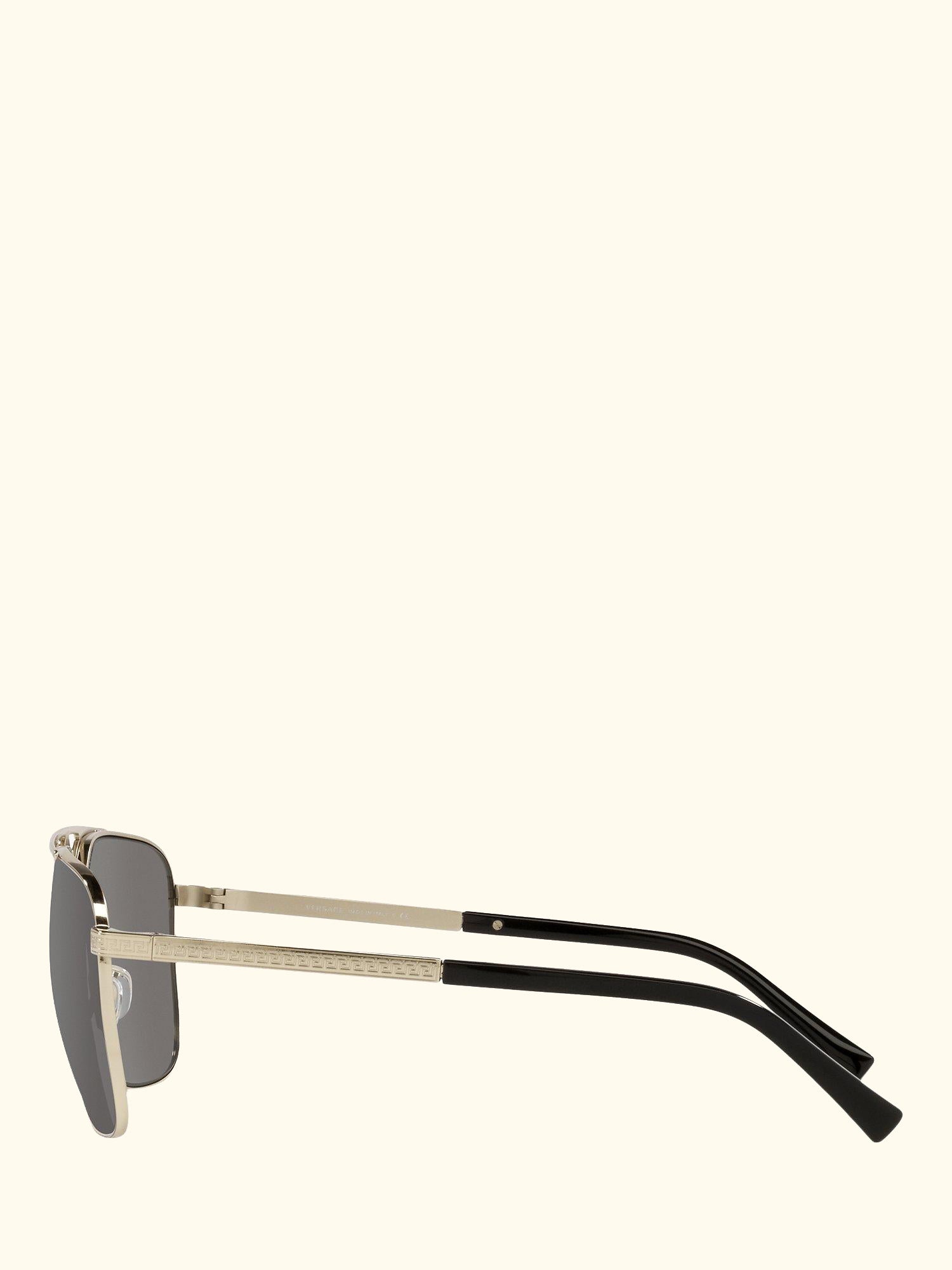 VE2238 Men's Rectangular Sunglasses, Pale Gold/Mirror Grey