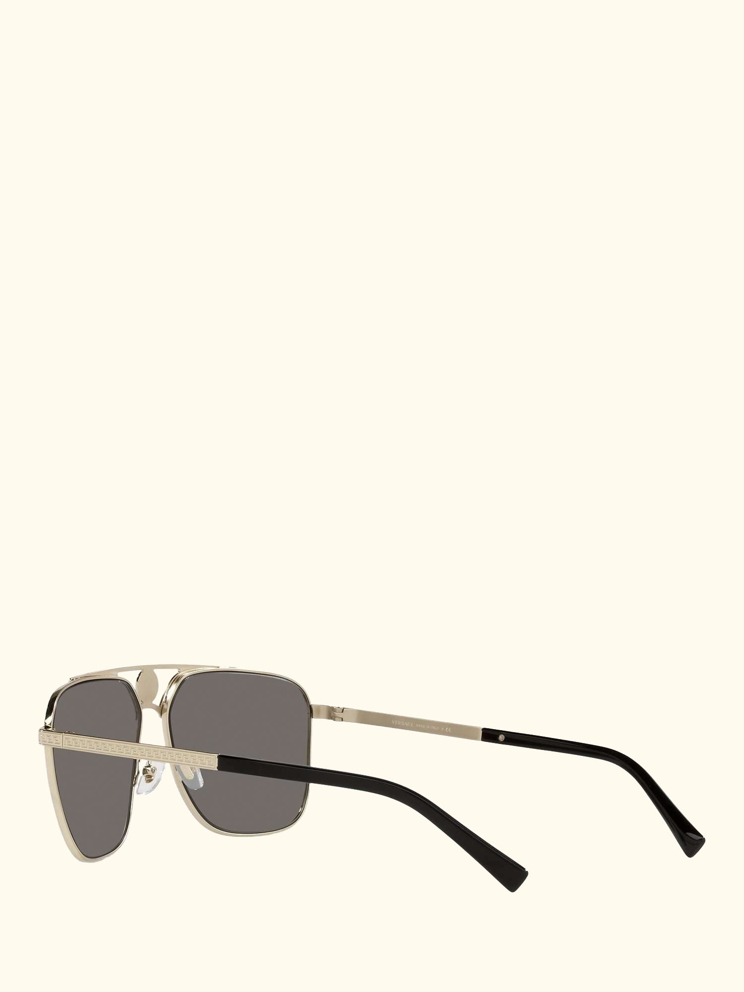 VE2238 Men's Rectangular Sunglasses, Pale Gold/Mirror Grey