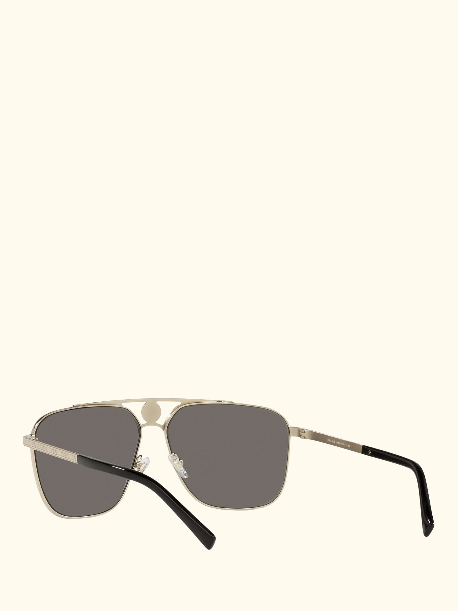 VE2238 Men's Rectangular Sunglasses, Pale Gold/Mirror Grey