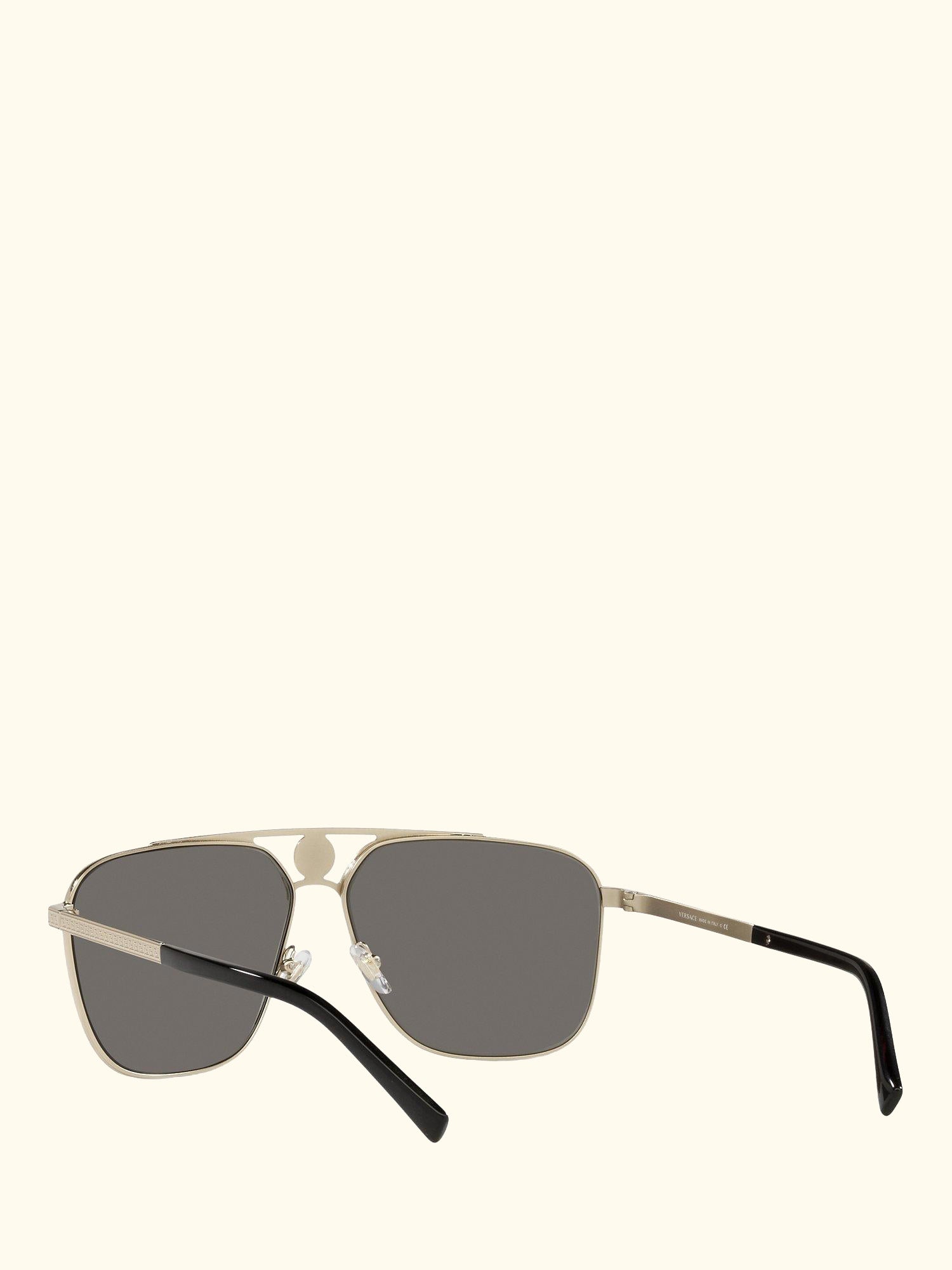 VE2238 Men's Rectangular Sunglasses, Pale Gold/Mirror Grey