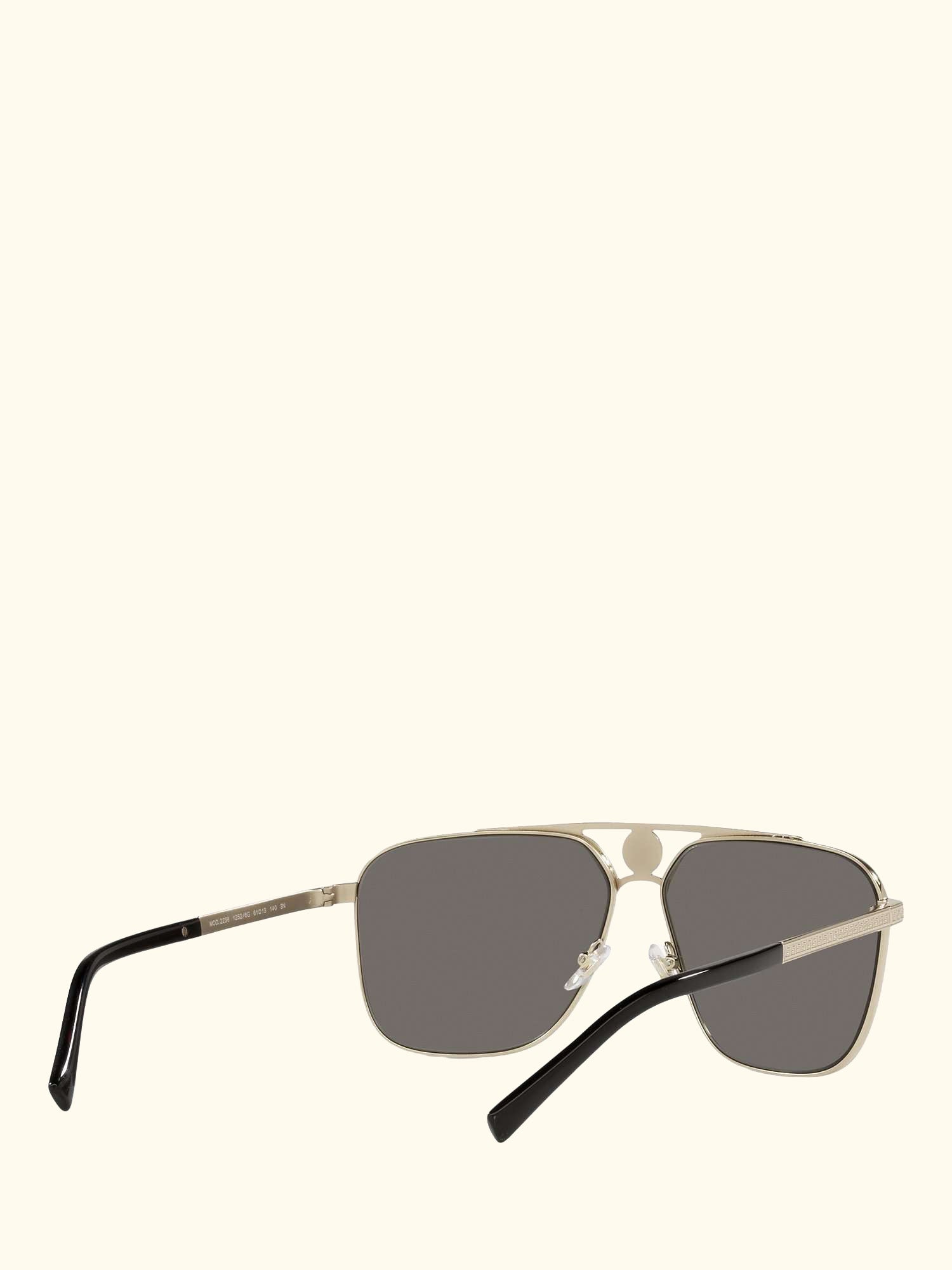 VE2238 Men's Rectangular Sunglasses, Pale Gold/Mirror Grey