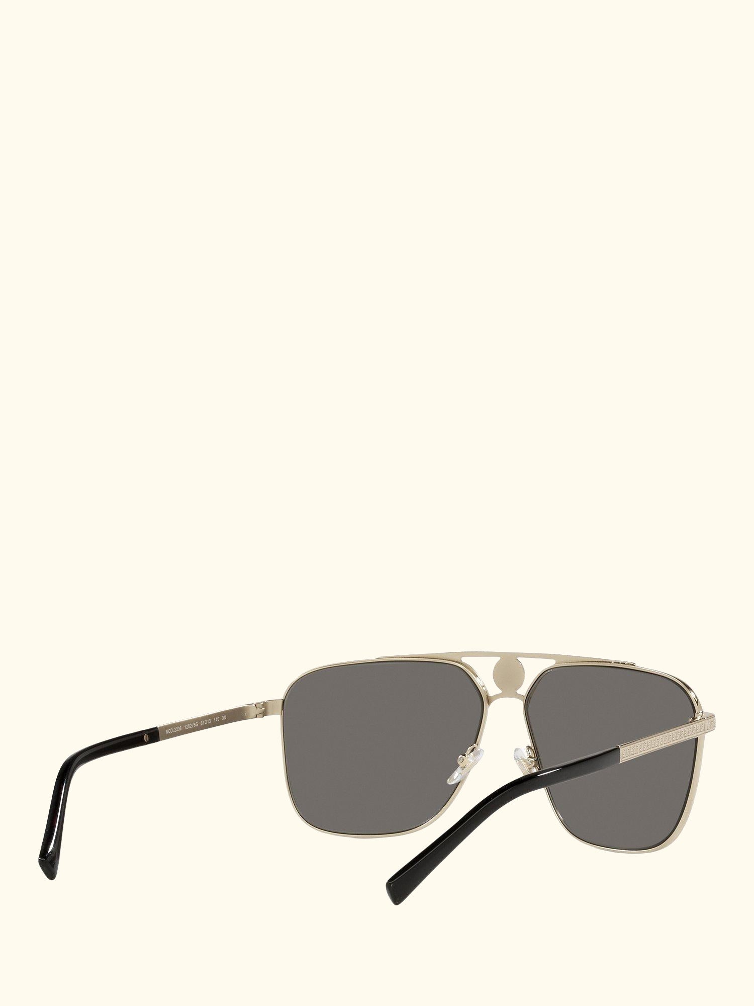 VE2238 Men's Rectangular Sunglasses, Pale Gold/Mirror Grey