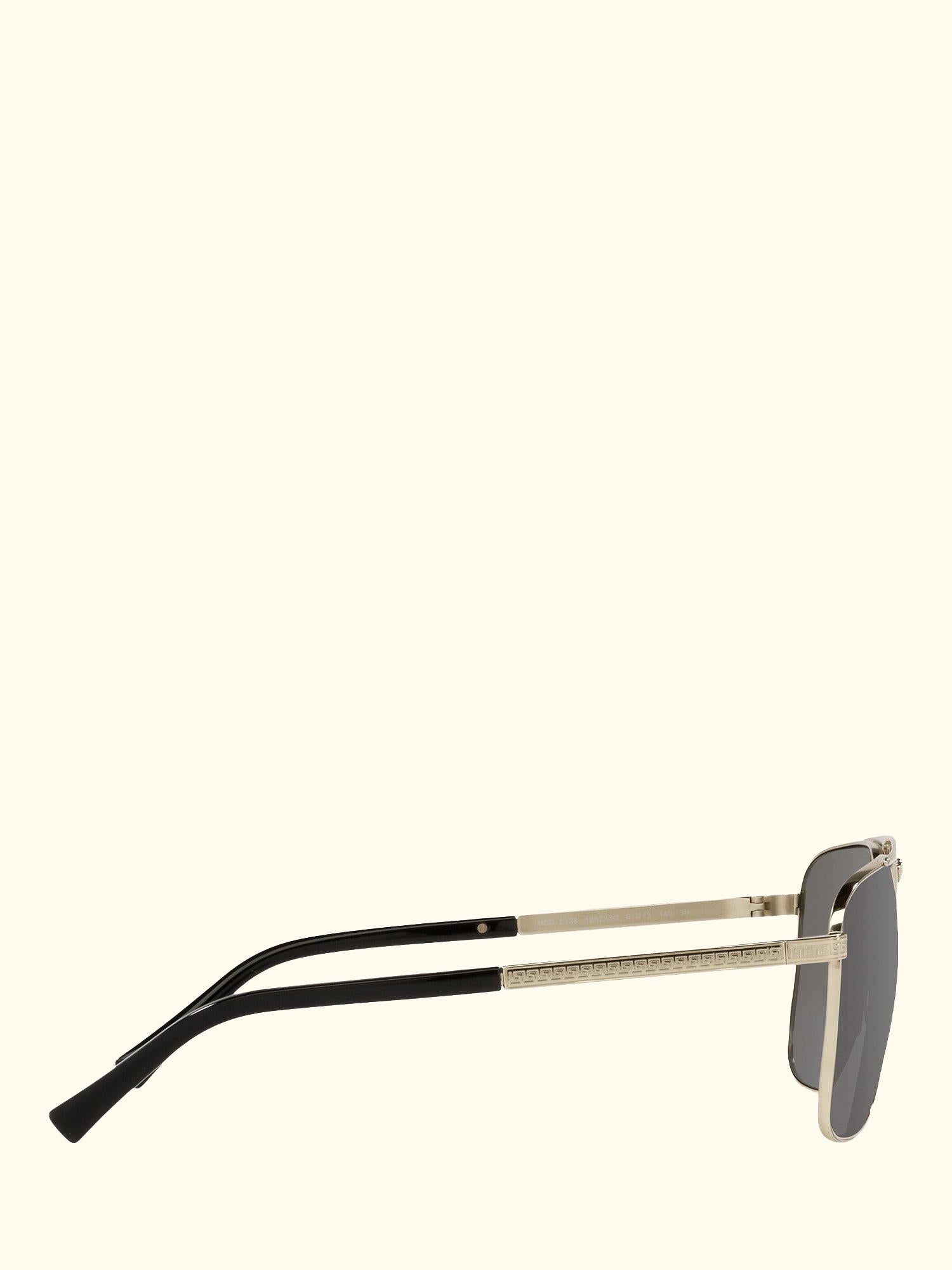 VE2238 Men's Rectangular Sunglasses, Pale Gold/Mirror Grey