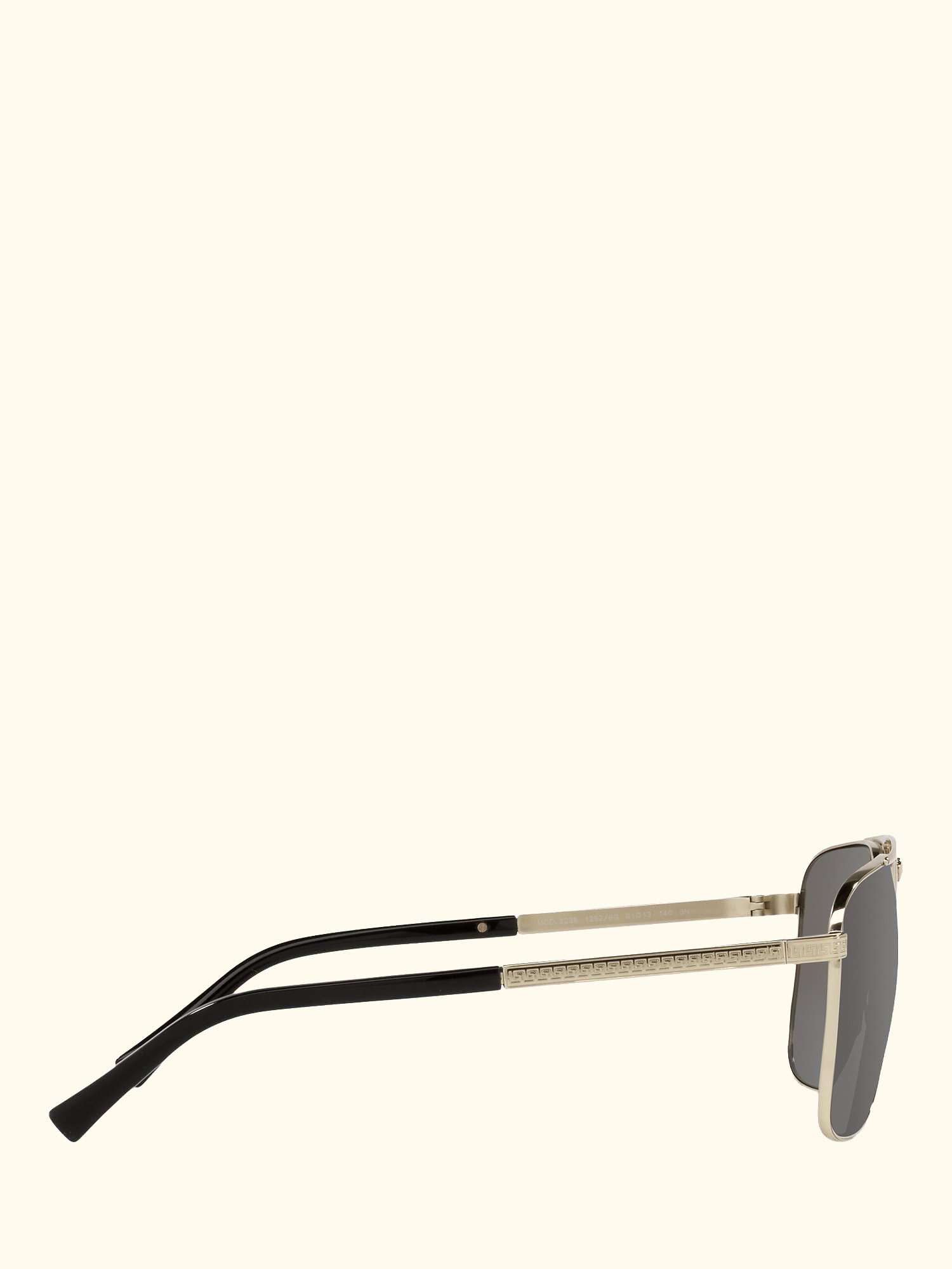 VE2238 Men's Rectangular Sunglasses, Pale Gold/Mirror Grey