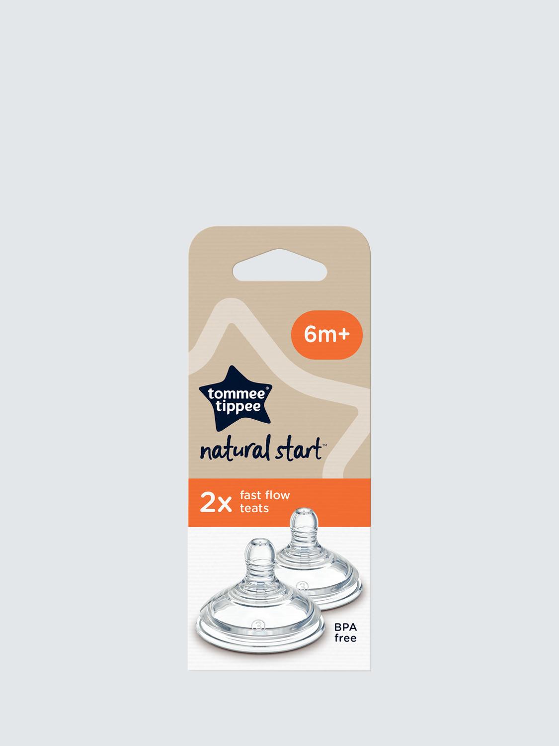Natural Start Baby Bottle Anti-Colic Fast Flow Silicone Teats, Pack of 2