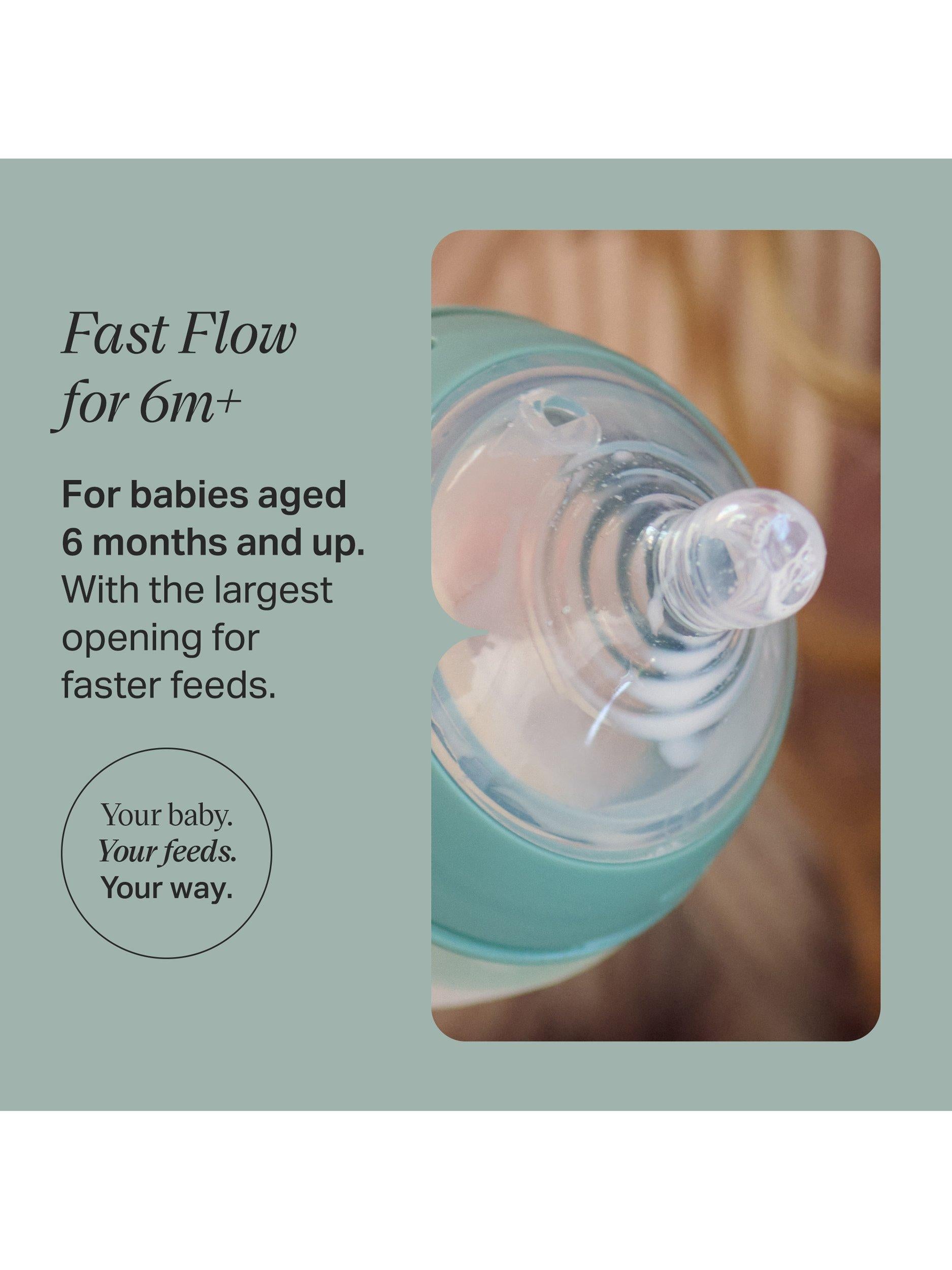 Natural Start Baby Bottle Anti-Colic Fast Flow Silicone Teats, Pack of 2