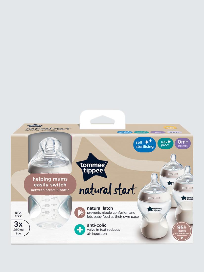 Natural Start Anti-Colic Baby Bottle with Slow Flow Teats, Pack of 3, 260ml